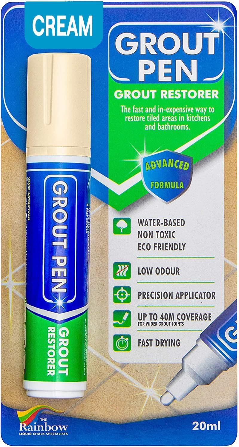 Grout Pen Cream Tile Paint Marker: Waterproof Grout Paint Pen, Tile Grout Colora