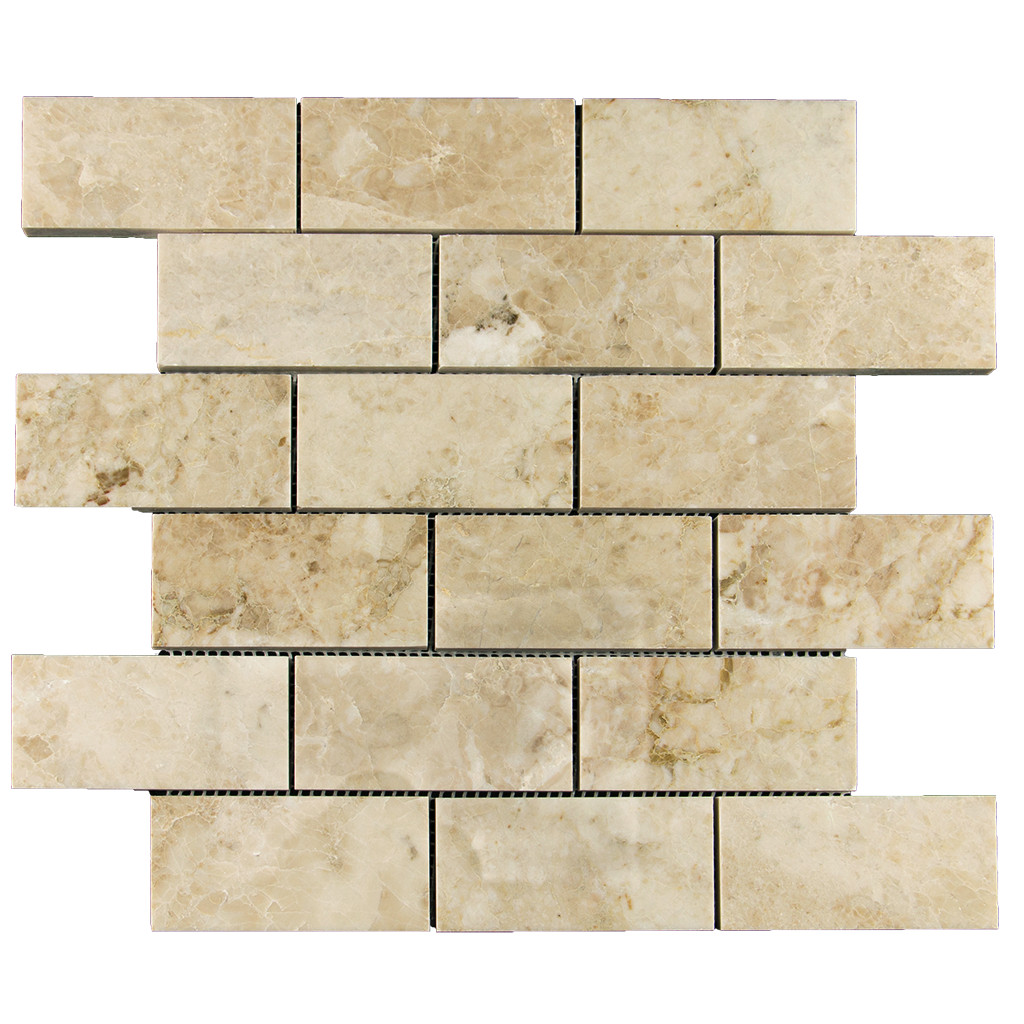 2×4 Cappuccino Marble Polished Finish and Straight Edge Backsplash Wall Floor