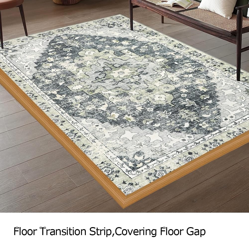 Tintvent Floor Transition Strip, Self-Adhesive Vinyl Flooring 10Feet, Brown