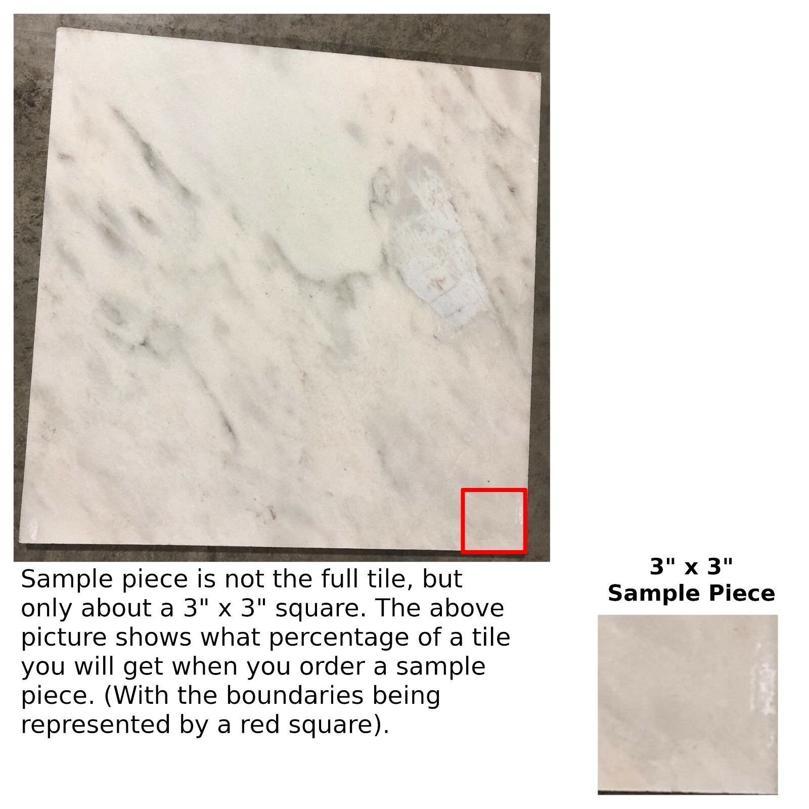 Tile Karacasu Marble Remodel Stone About 3×3 SAMPLE PIECE TS-44