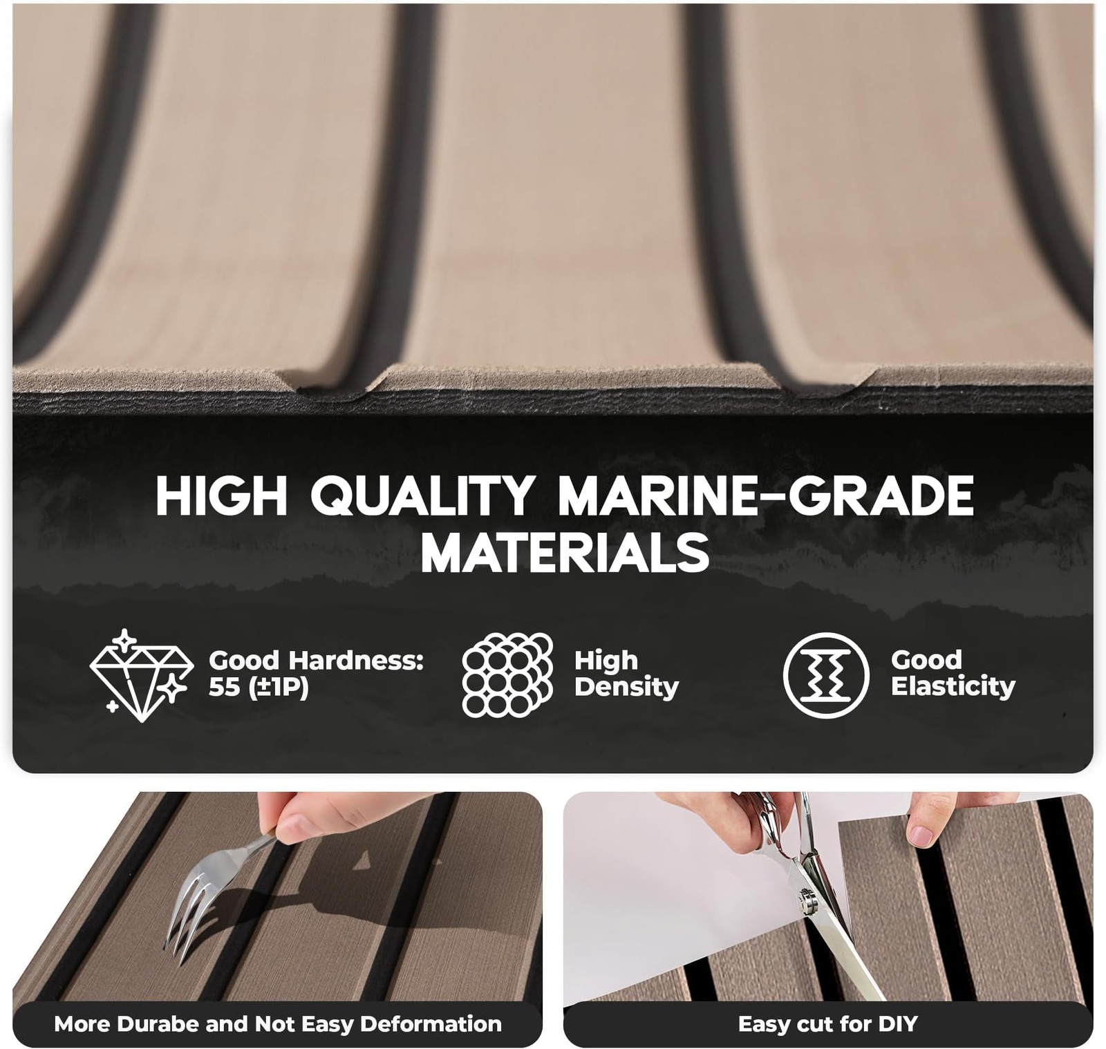 Boat Flooring EVA Foam Boat Decking with Self-Adhesive Non-Slip Marine Carpet…