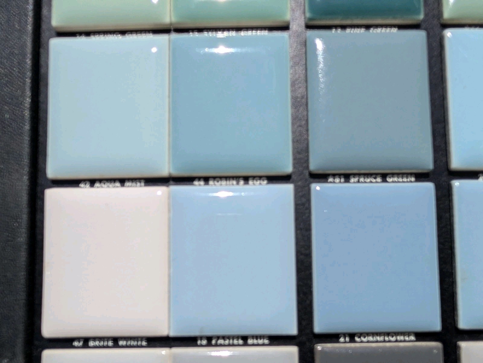 1 pc 4-1/4″ Ceramic Tile Cove base A3401 #44 Robins Egg American Olean Gloss
