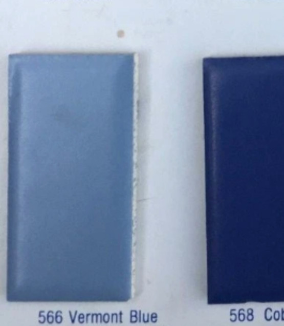 New Vtg Florida Ceramic Vermont Blue #566 Potters Surface Bullnose 2 ” x 6 “
