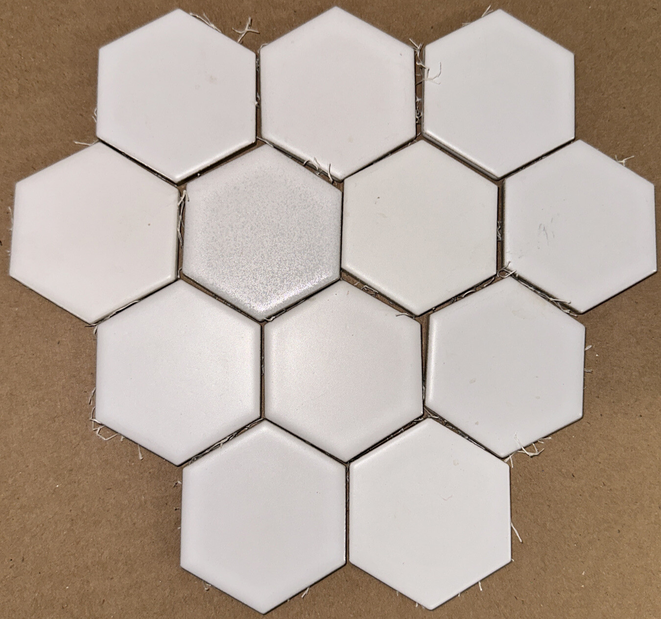 2″ x 2.25″ Small Hexagon Shape White Wall Tiles x12 Set Lot Crafts Small Project