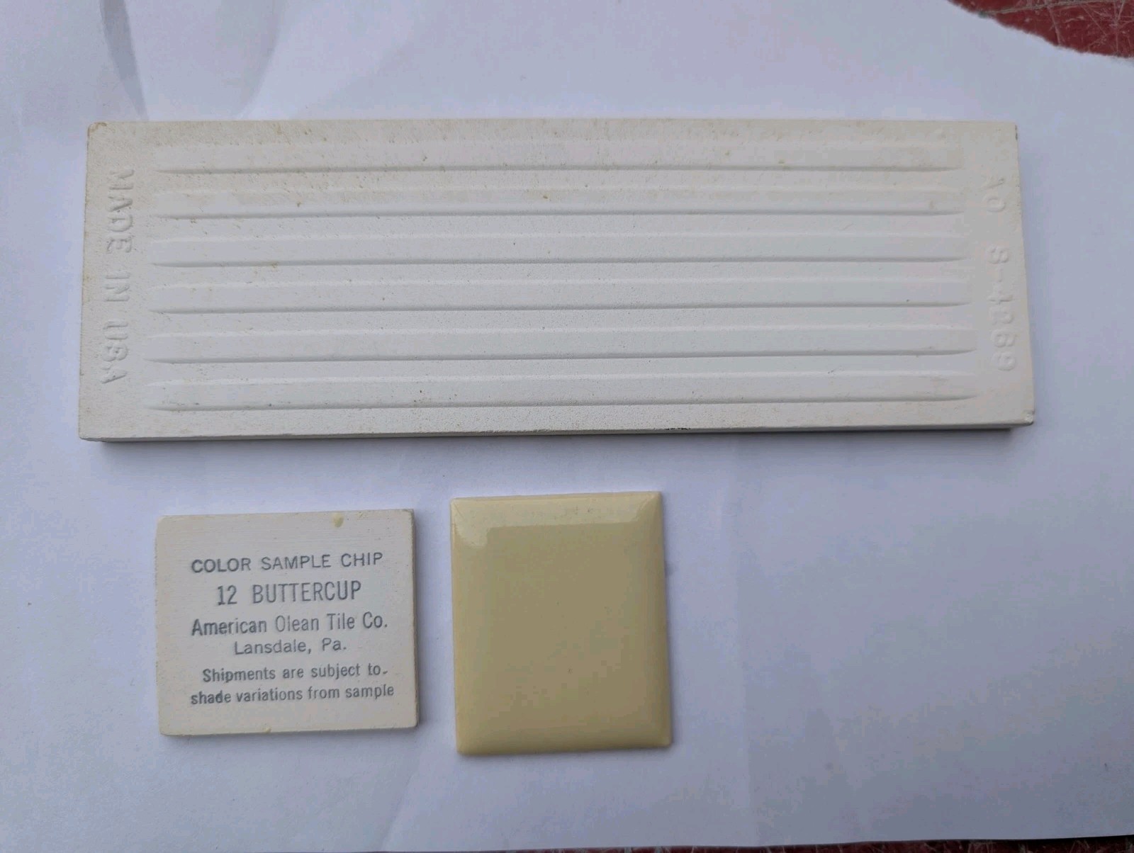 1 pc of American Olean Tile Bullnose 2×6″ #12 Buttercup Yellow S4269 S4200