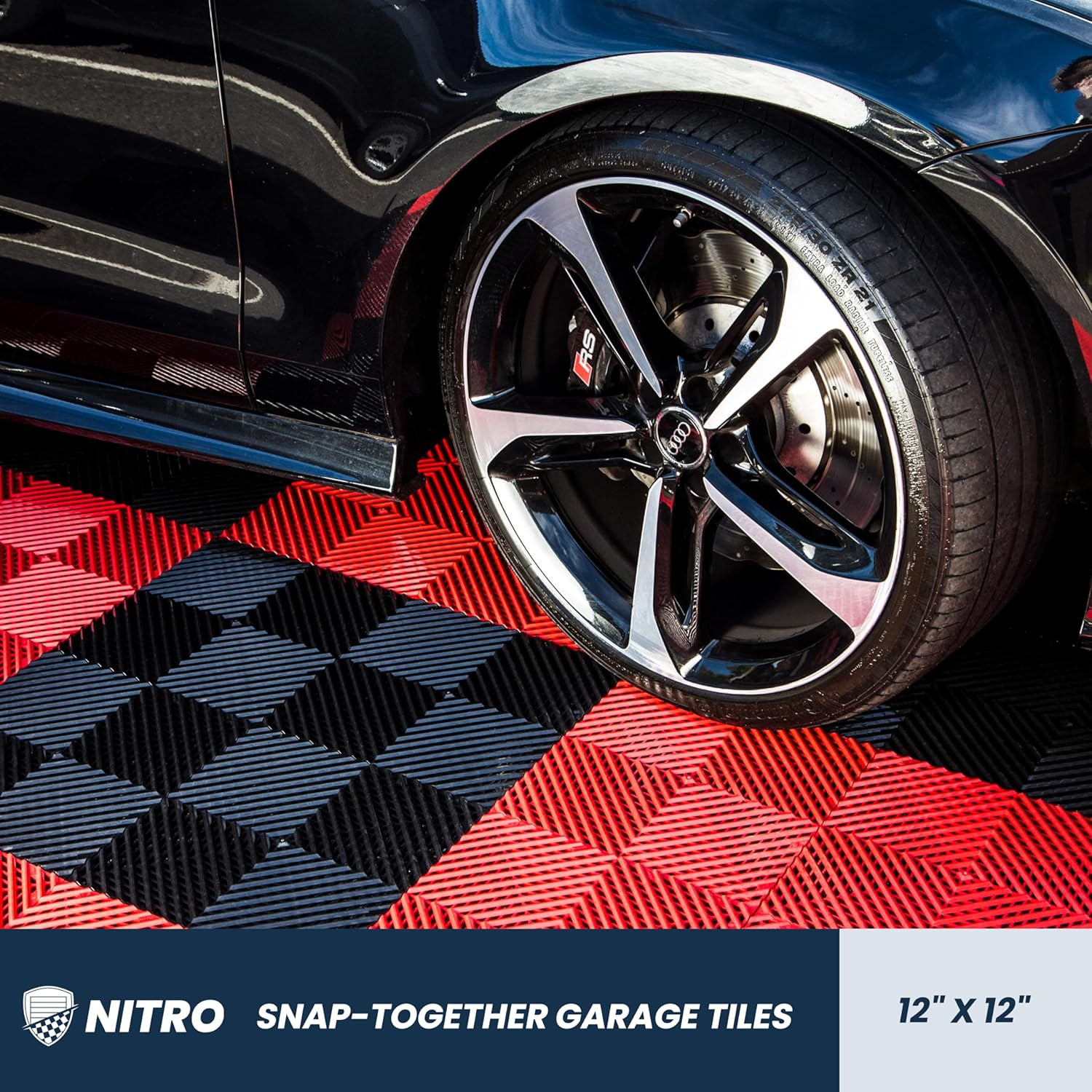 Flooringinc’S Nitro 12″X12″ Snap-Together Garage Flooring Tiles, Non-Slip Interl