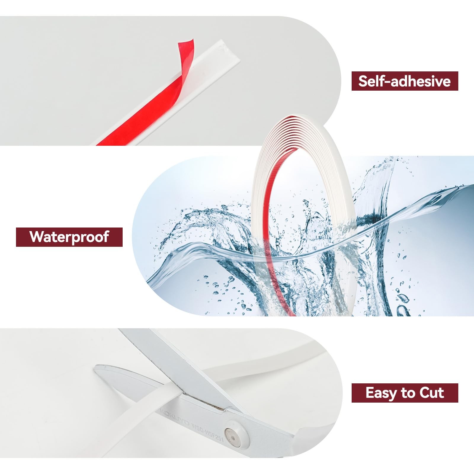 20FT x 1/4in Peel and Stick Wall Molding Trim Flexible Self Adhesive Borders