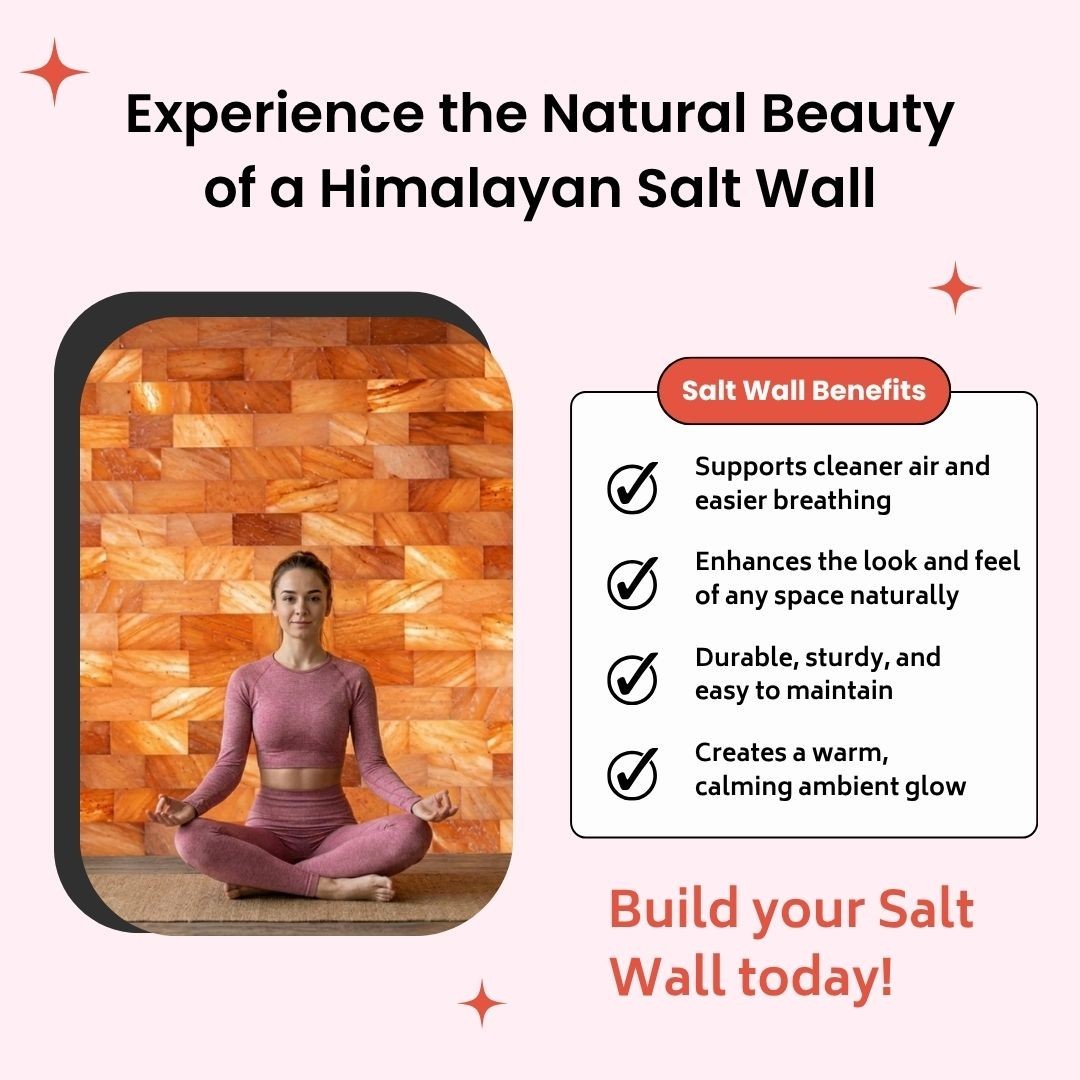 Himalayan Pink Salt Wall Panel Kit 10x4ft Salt Bricks Tiles Spa Sauna LED DIY
