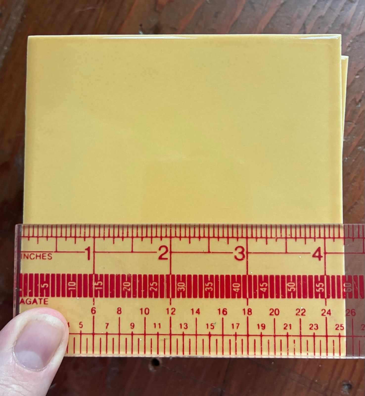 Lot of 9 Ceramic Roca Tile Mustard Yellow 4-1/4″ x 4-1/4″ USA