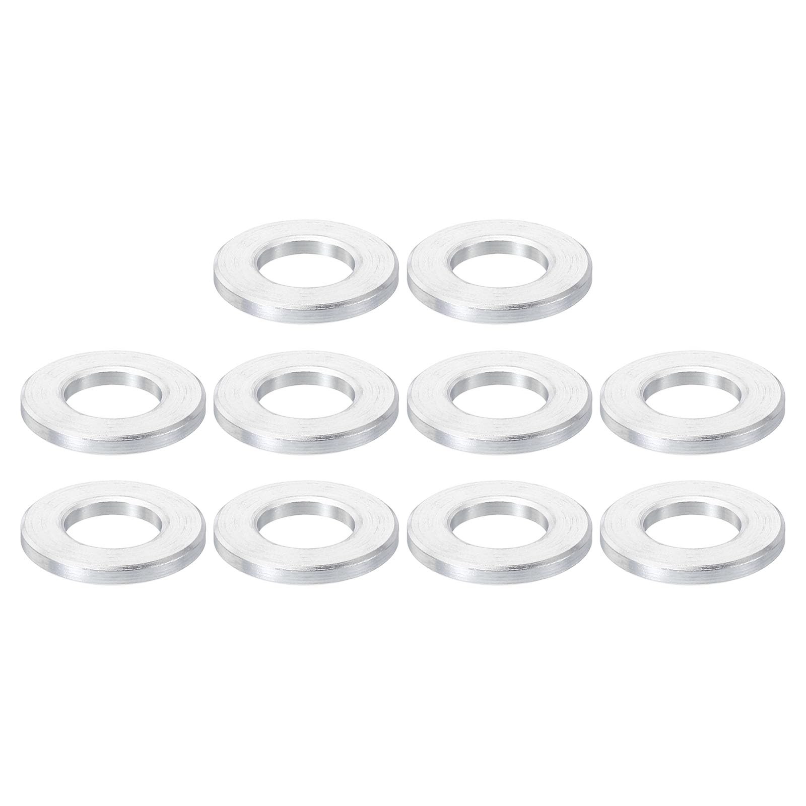 PATIKIL M10 Aluminum Spacers, 10 Pcs 10.5mm ID x 20mm OD x 2.5mm L, Silver