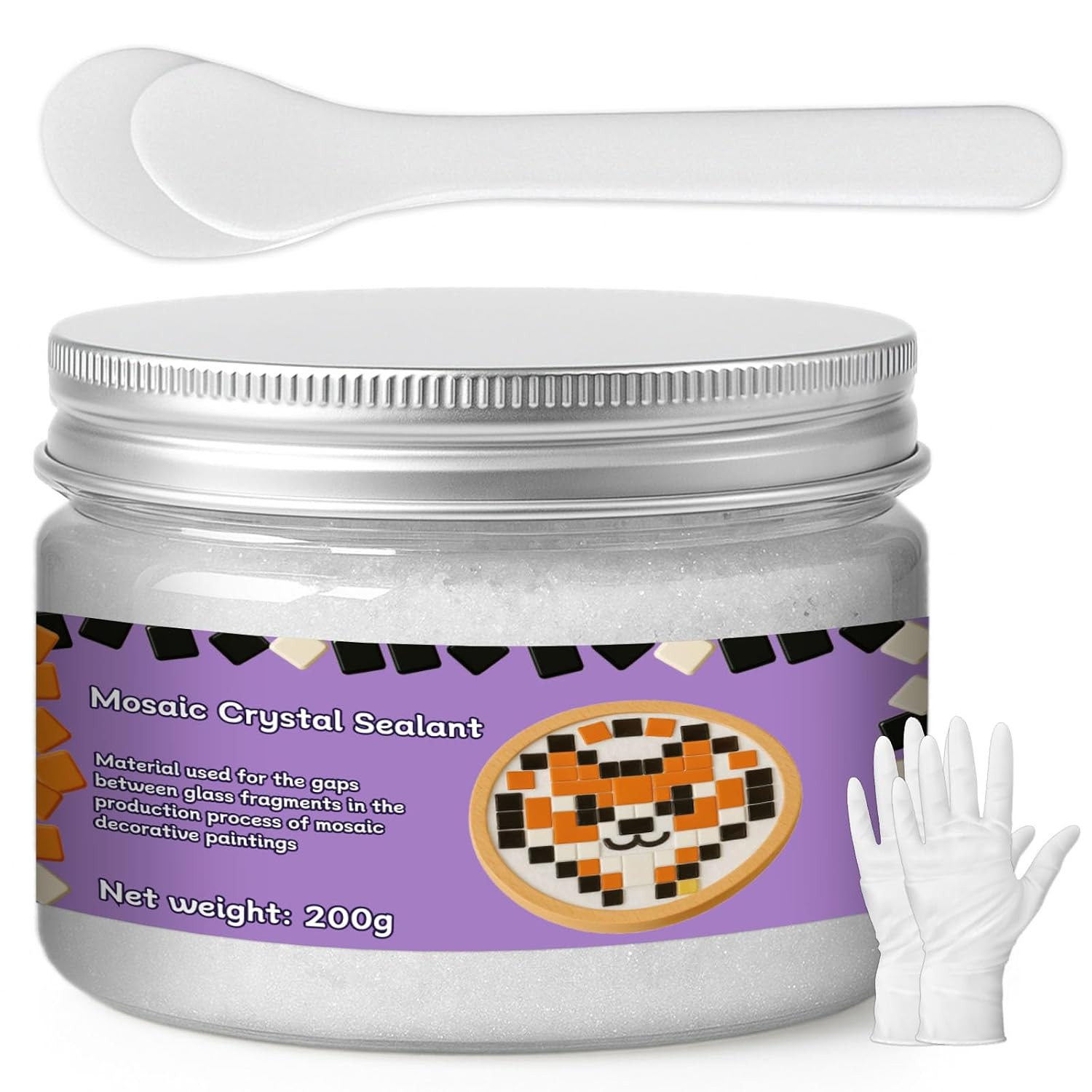 200g Mosaic Crystal Grout for Crafts, Direct caulking (White) | High Color Co…