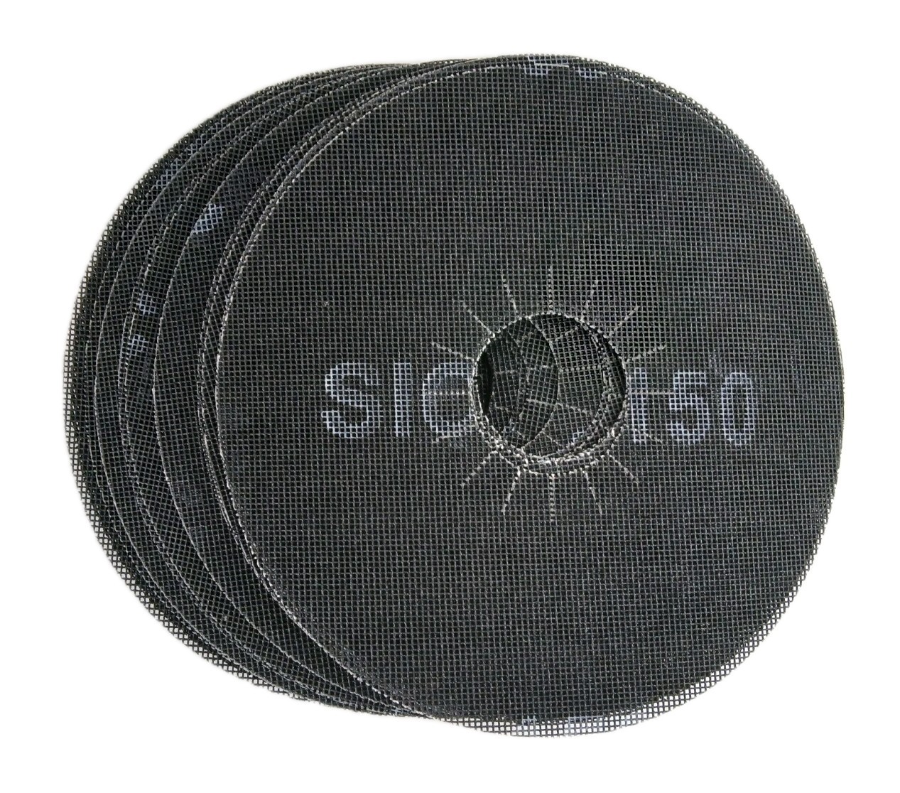 JOHNSON ABRASIVES Screen-Kut Mesh Sanding Discs – 150 Grit (25pcs) 8⅞x2⅛ Slots