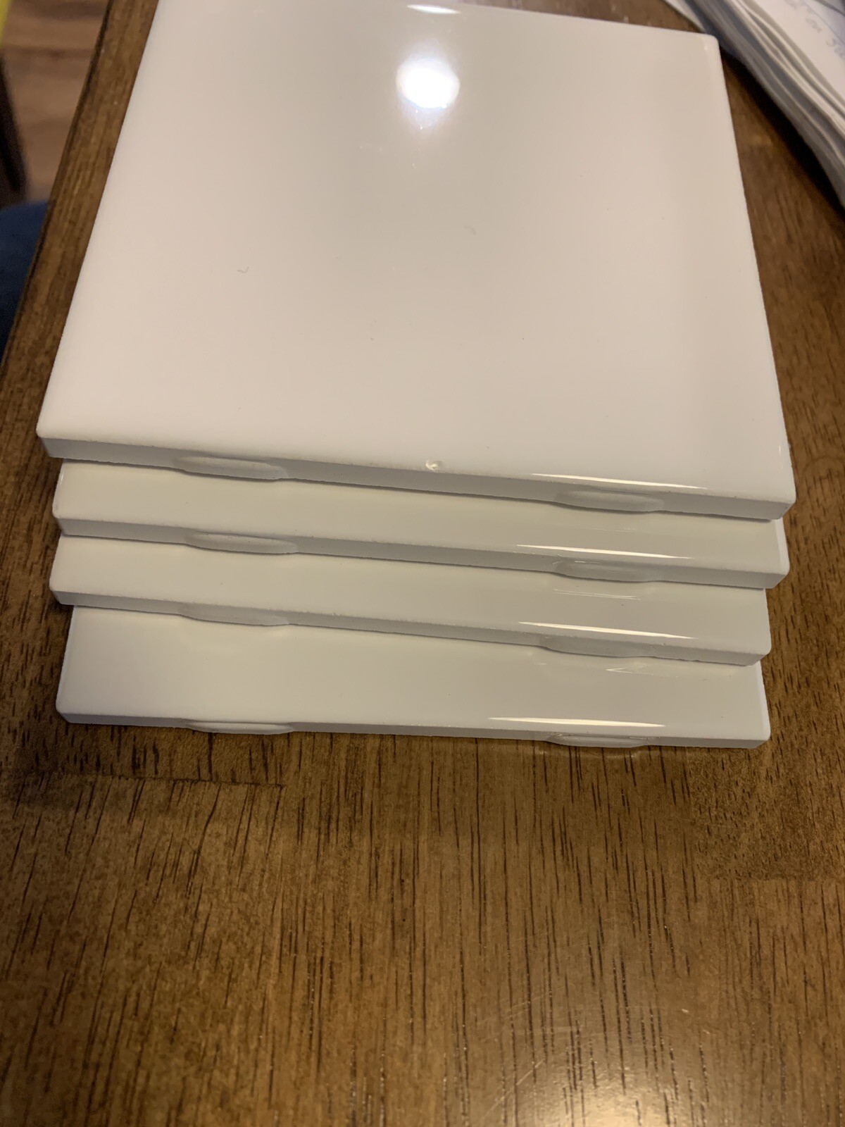 4.25 x 4.25 Arctic White Semi-Gloss Ceramic Wall Tile Made in USA (1 SF) 8 pc