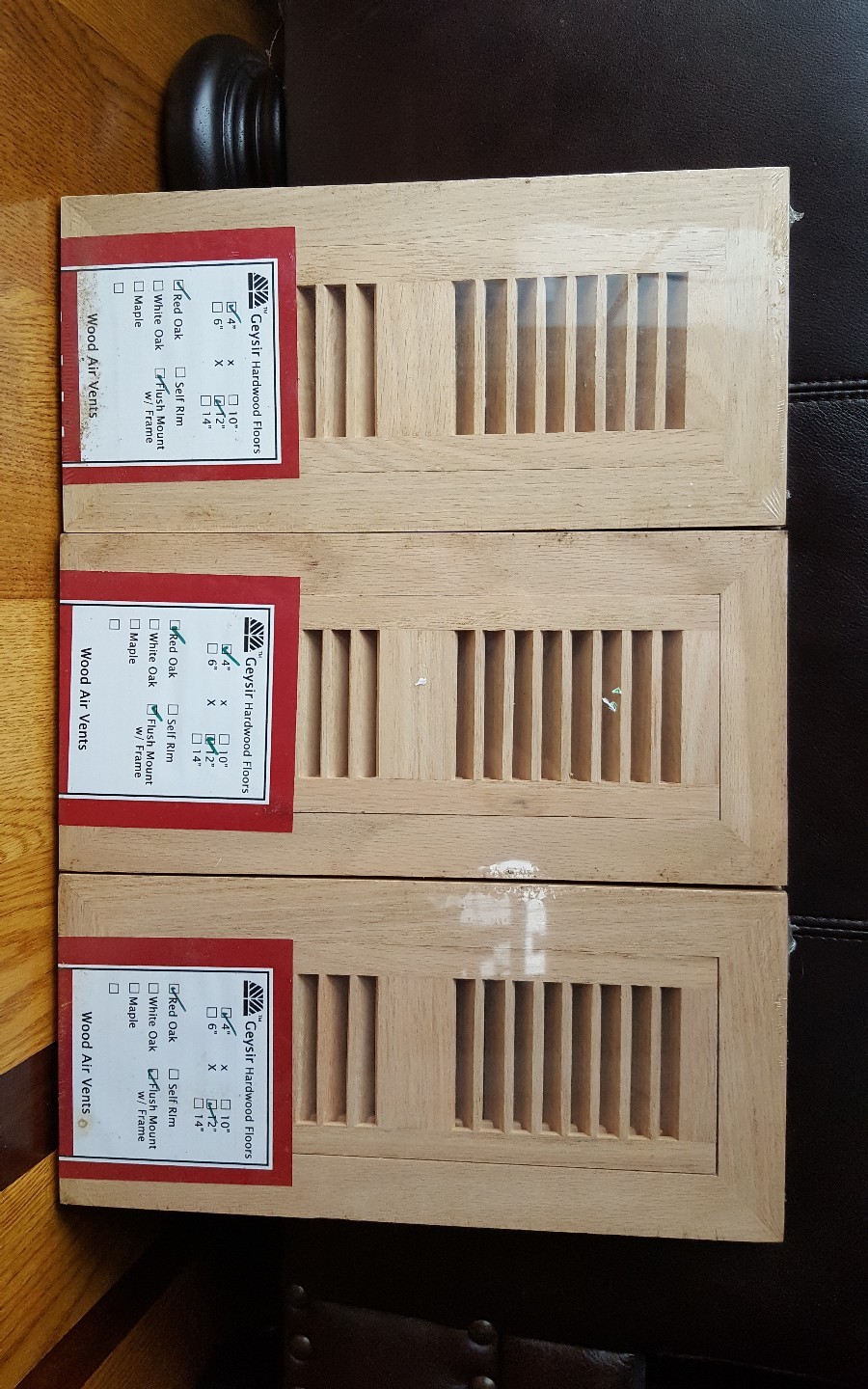 **NEW** Lot of 3 Geysir Hardwood Floors Red Oak Flush Mount w/ Frame Air Vent