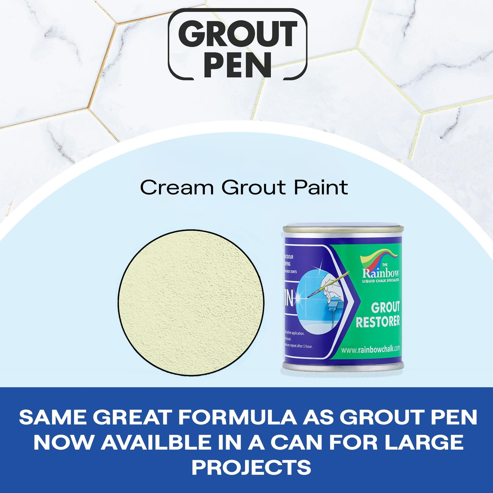 Grout Pen Cream Grout Paint: Waterproof Tile Paint Grout Refresh Restorer for…