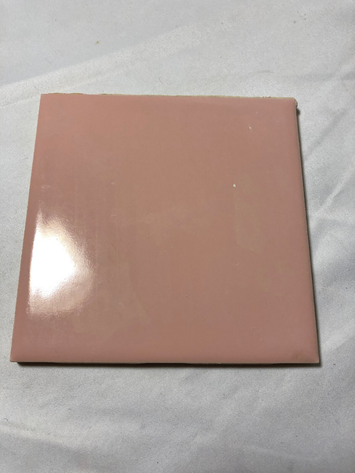 VTG Florida Tile Wall Ceramic Bath Mid Century Modern Pink Blush 4 3/8″ Set of 4