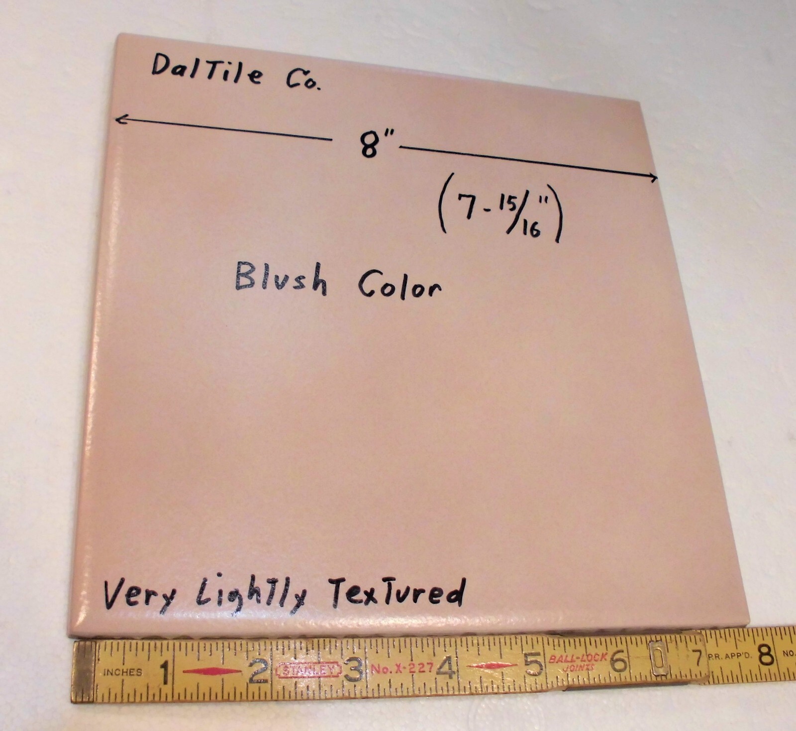 1 pc. Blush Color: Daltile Ceramic Floor Tile: 7-15/16″ Hint of Pink, New Stock