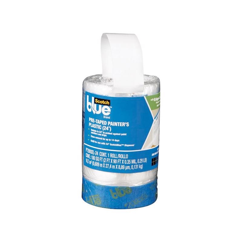 ScotchBlue Pre-Taped Painter’s Plastic 30 ft. x 24 in. 0.35 mil