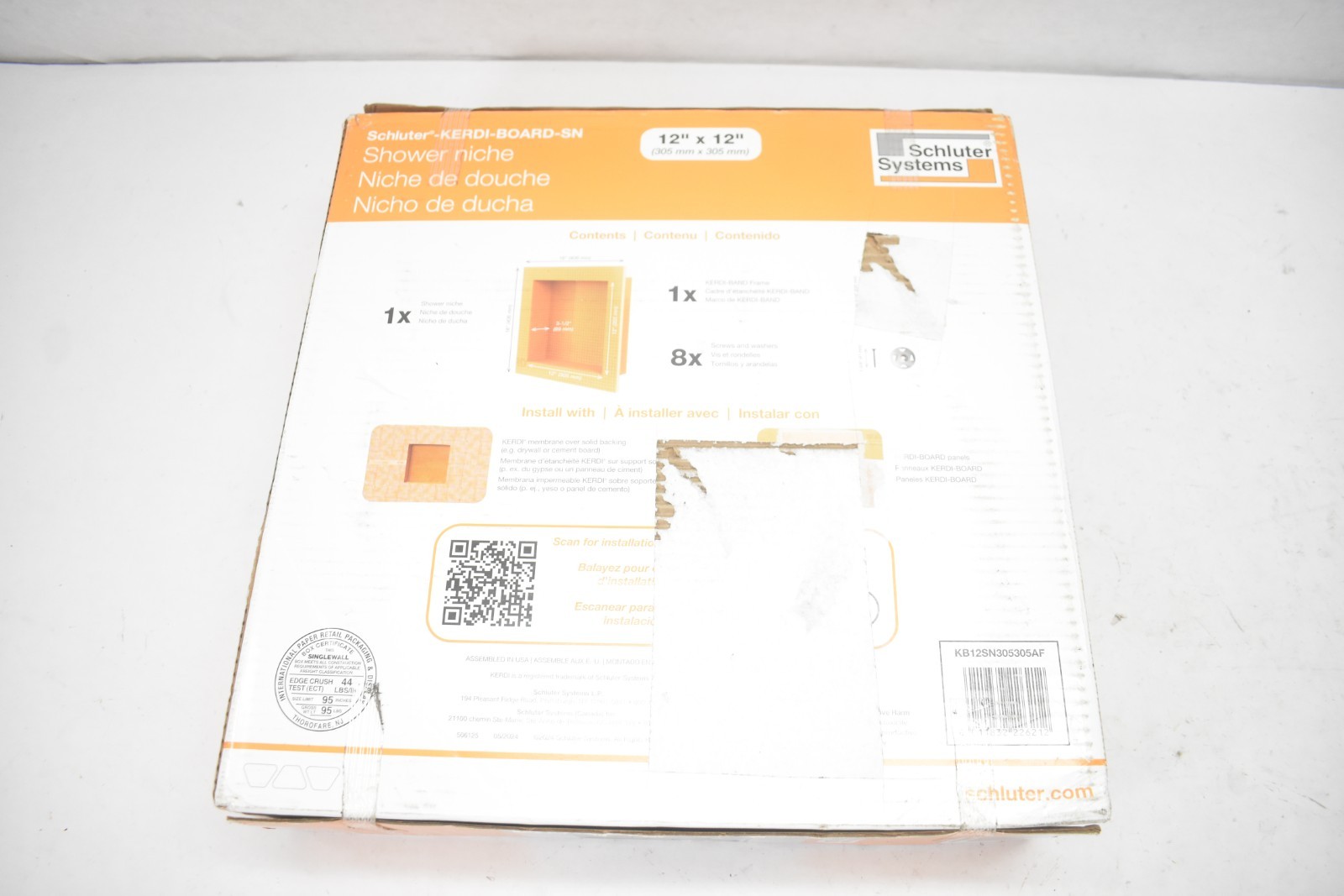 Schluter Kerdi-Board-SN Shower Niche + Frame 12″ x 12″ x .5″ Underlayment