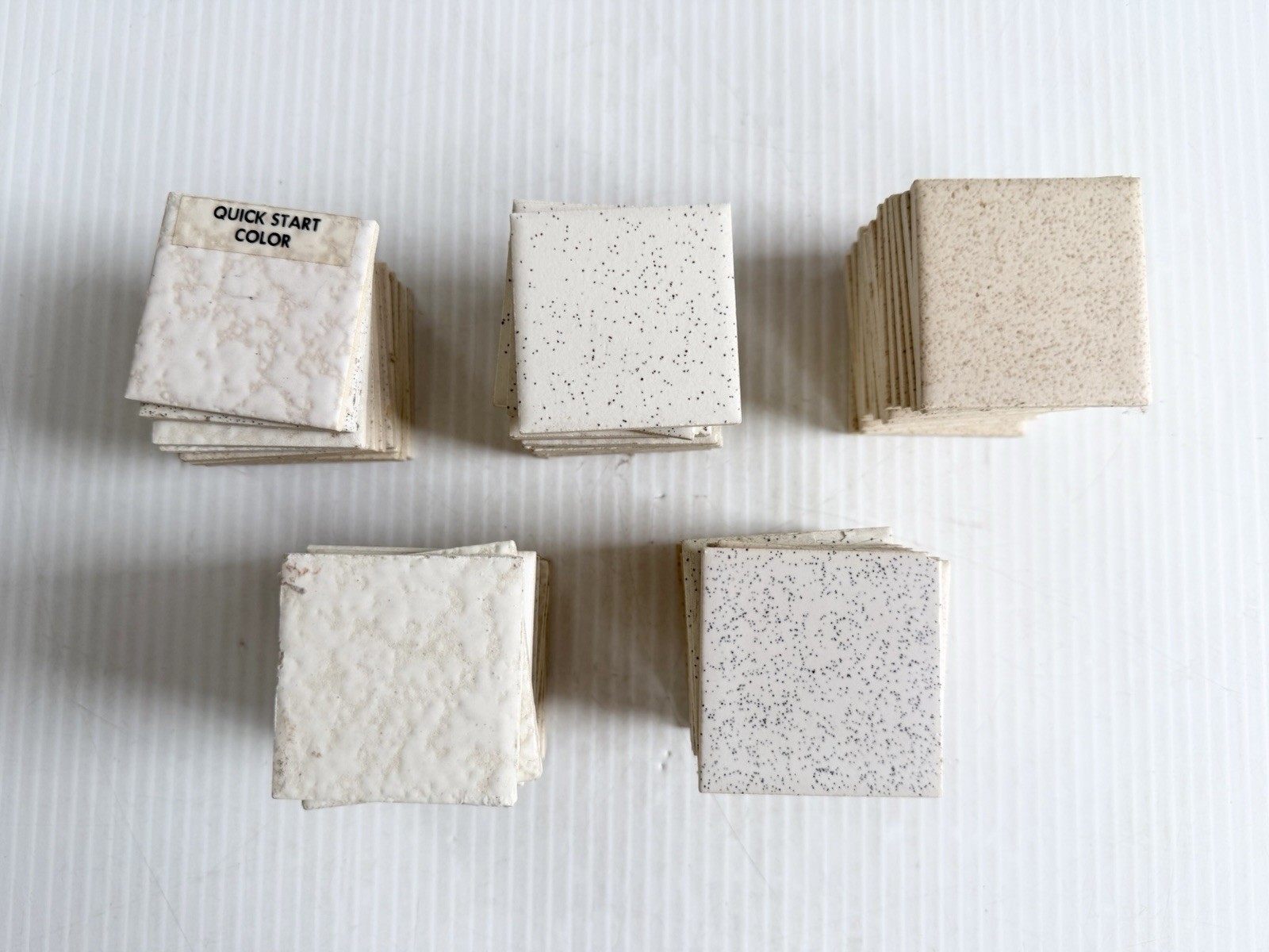 Mixed Lot Of Vtg 2” Square Ceramic Tiles MCM Kitchen Bath Beige, Cream, Speckled