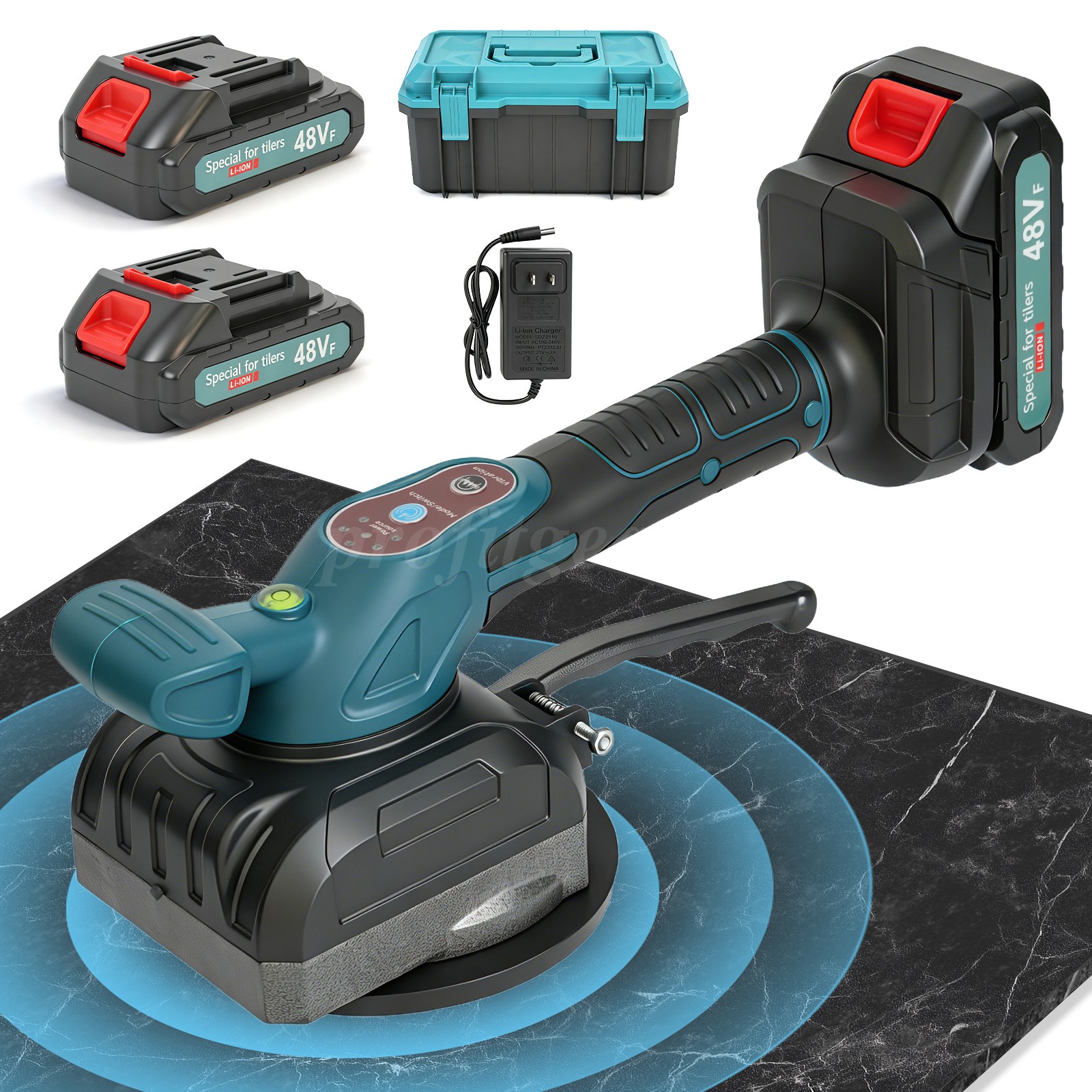 Cordless Tile Vibration Machine Tool, Electric Leveling Machine w/1.5Ah Battery