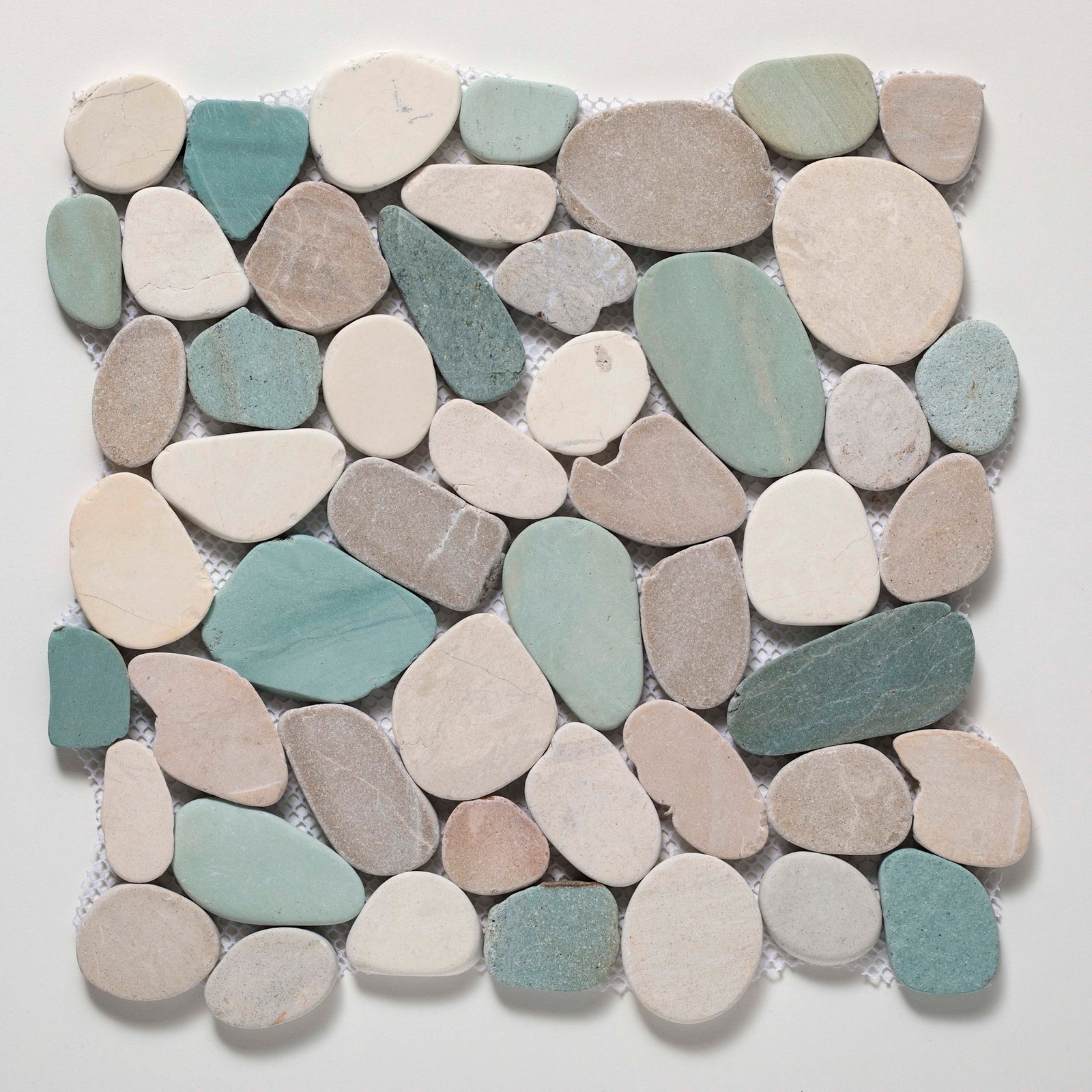 Cruz Bay Studio XS3PGWT Sliced Pebble – 11″ x 11″ Pebble and Rock – Green / Tan