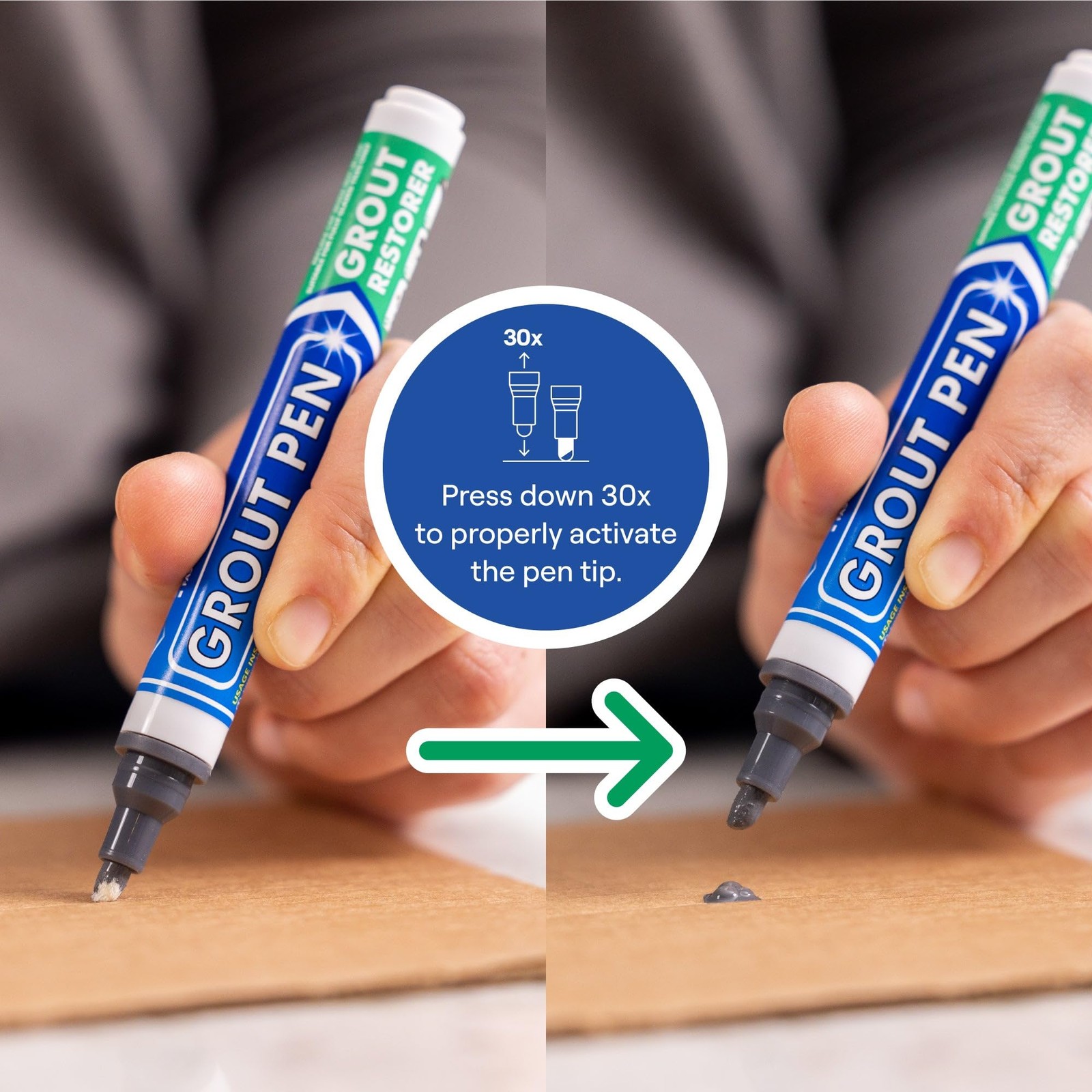Grout Pen Dark Grey Tile Paint Marker: Waterproof Narrow Tip,
