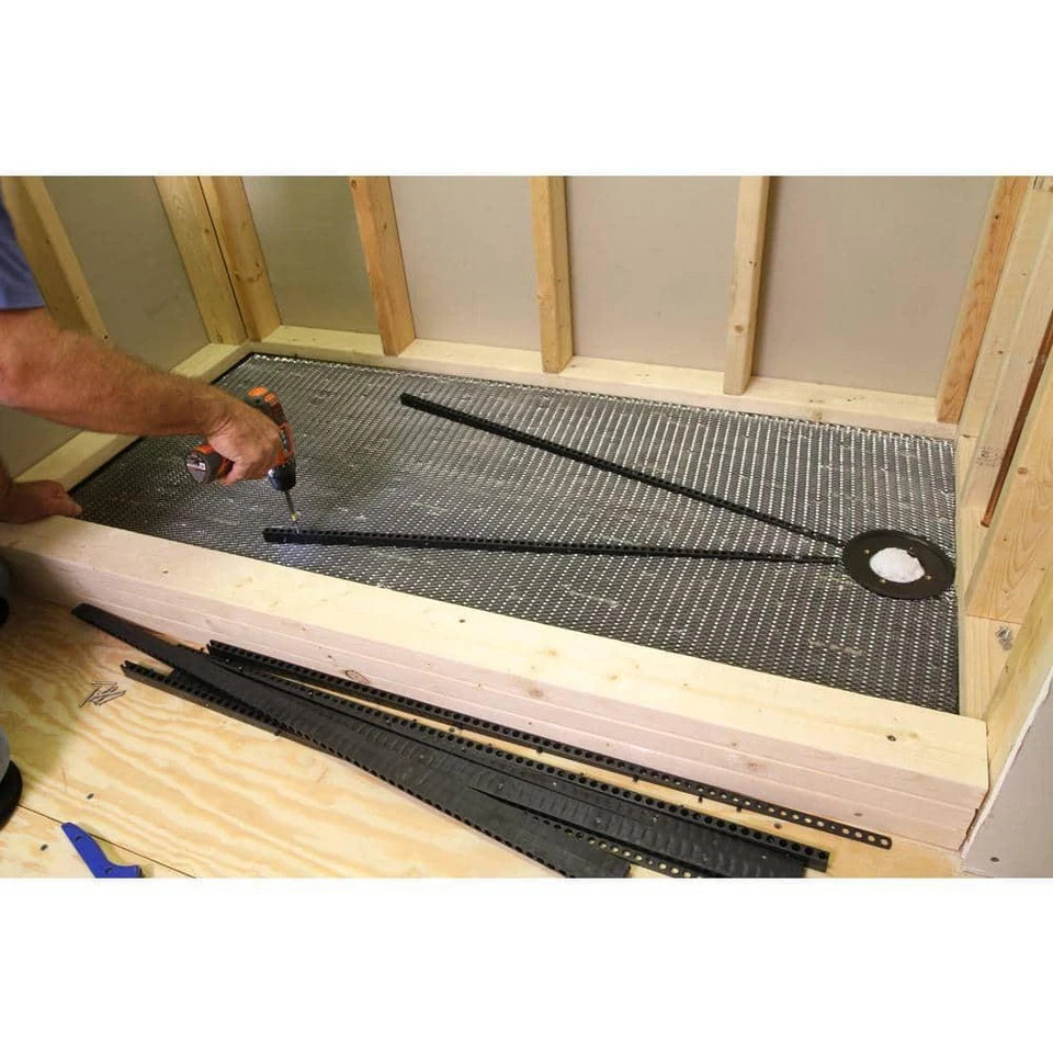 Pre-Pitch Installation Kit Custom Pitch Shower Pan Slope Liner Drain Sub Floor