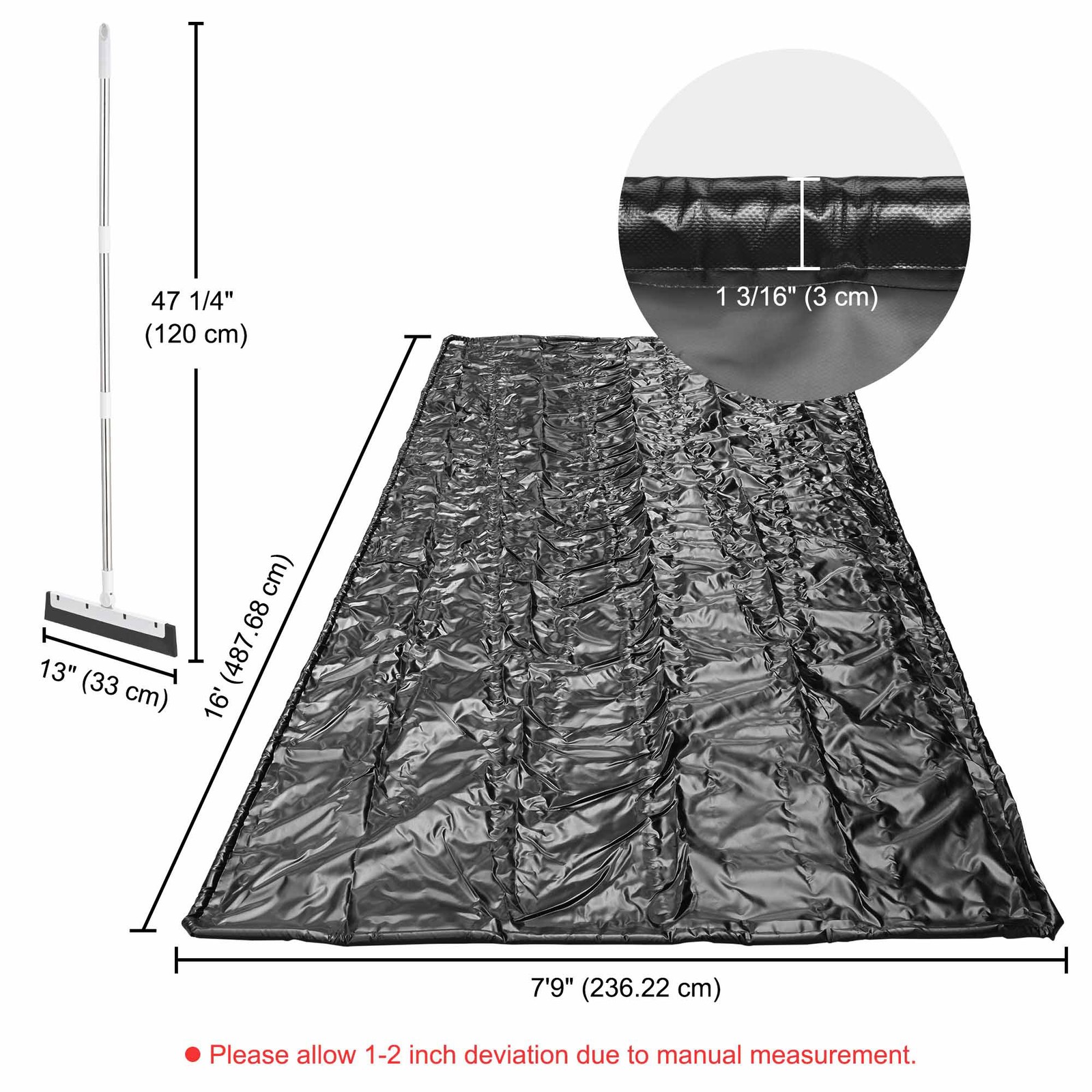 Yescom Containment Mat Garage Floor Mat for SUV Snow Mud Compact Size 7’9″x16′