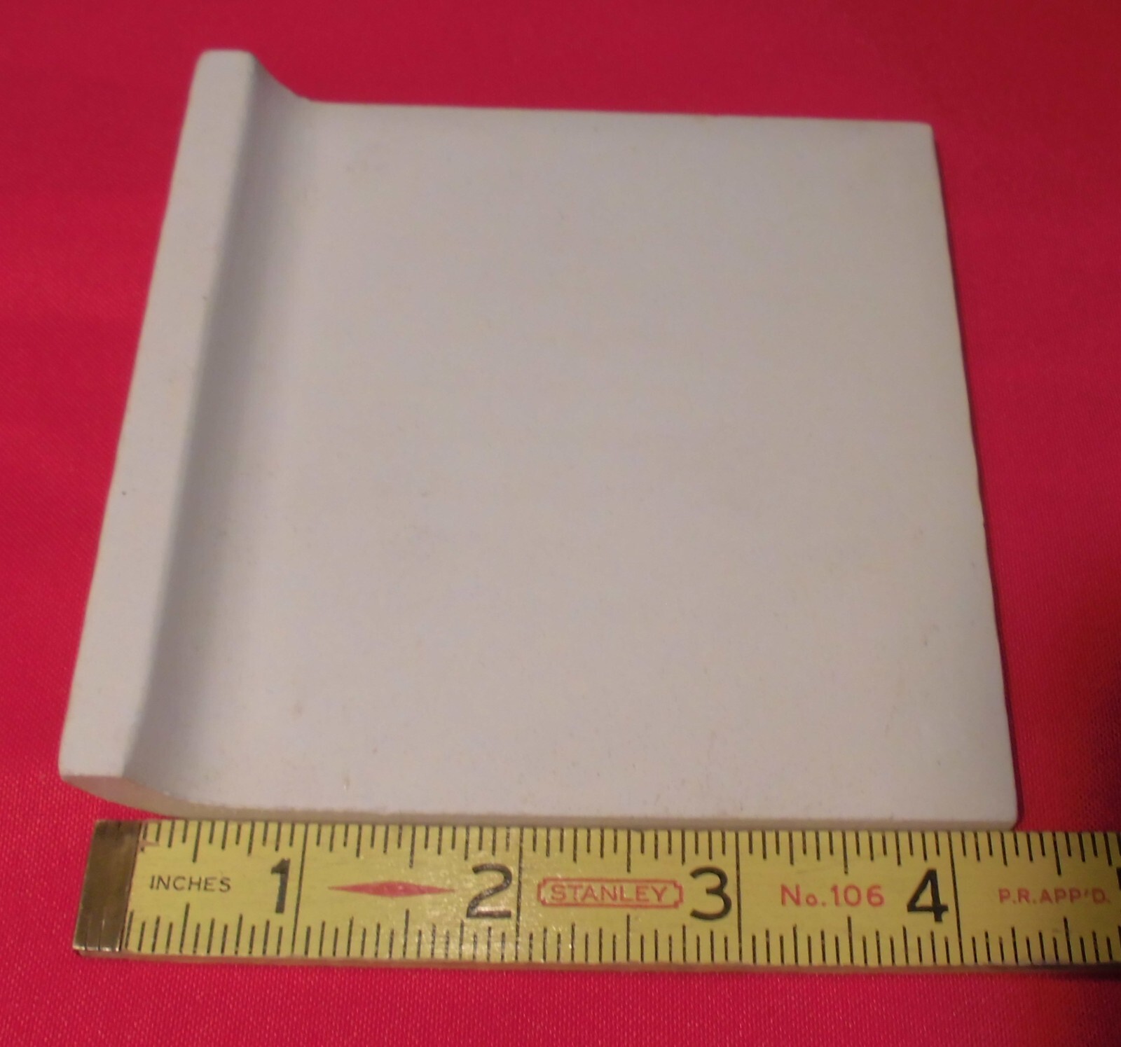 1 pc. Oatmeal-Buckwheat: Radius Bullnose Glossy Ceramic Tile Robertson 4-5/16″