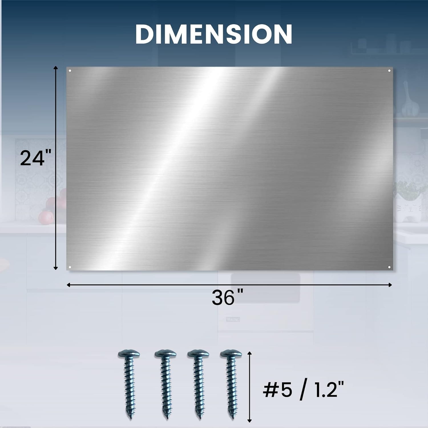 Kitchen Elegance: Reversible Metal Backsplash 36″ x 24″ – Easy Installation