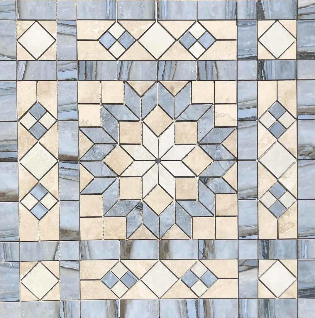 44 5/8″ X 45 5/8″ Tile Medallion – Happy Floors Exotic Stone & Cipriani tiles