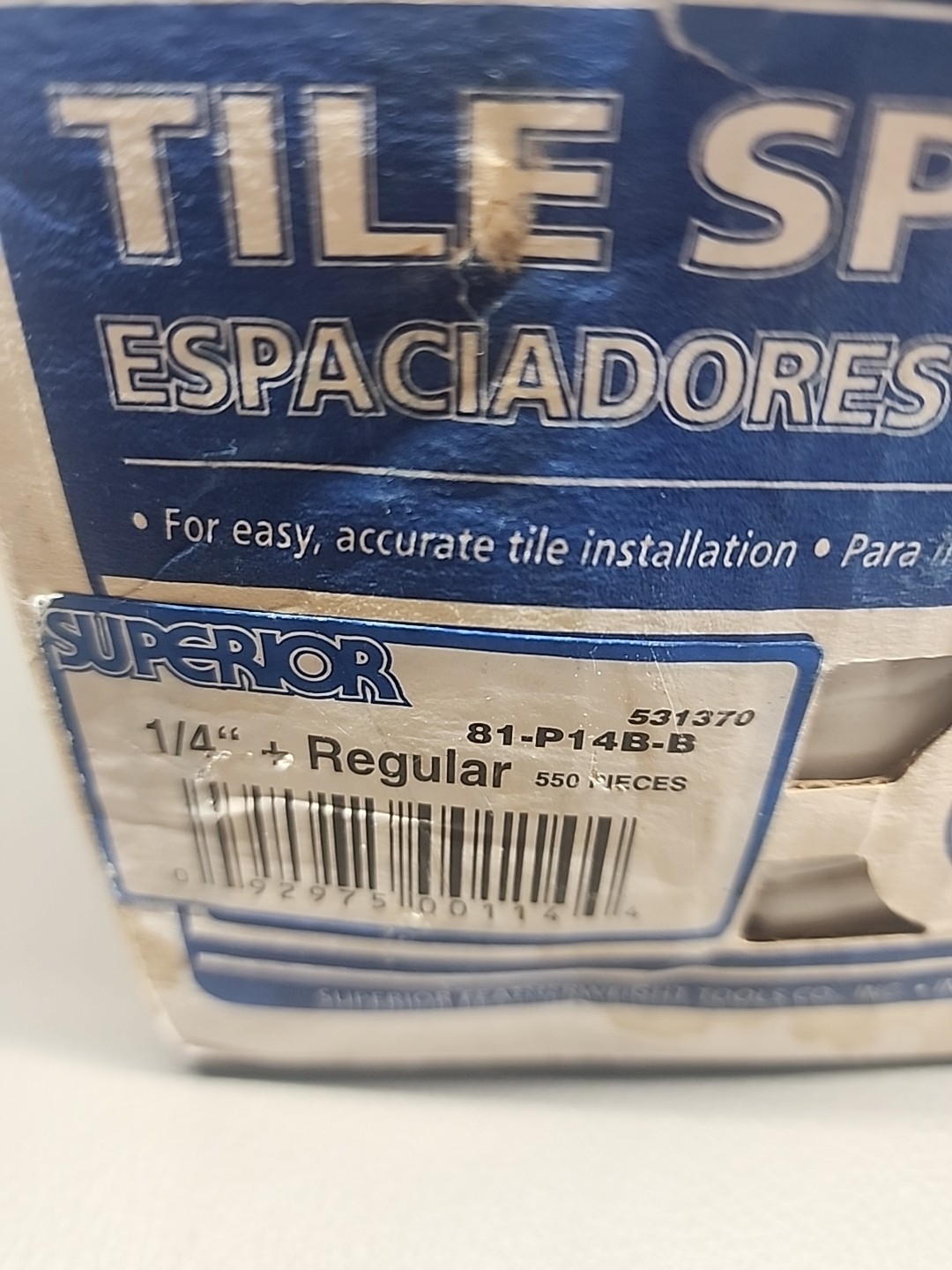 Superior Tile Spacer 1/4″ Regular 550 Pieces 81-P14-B