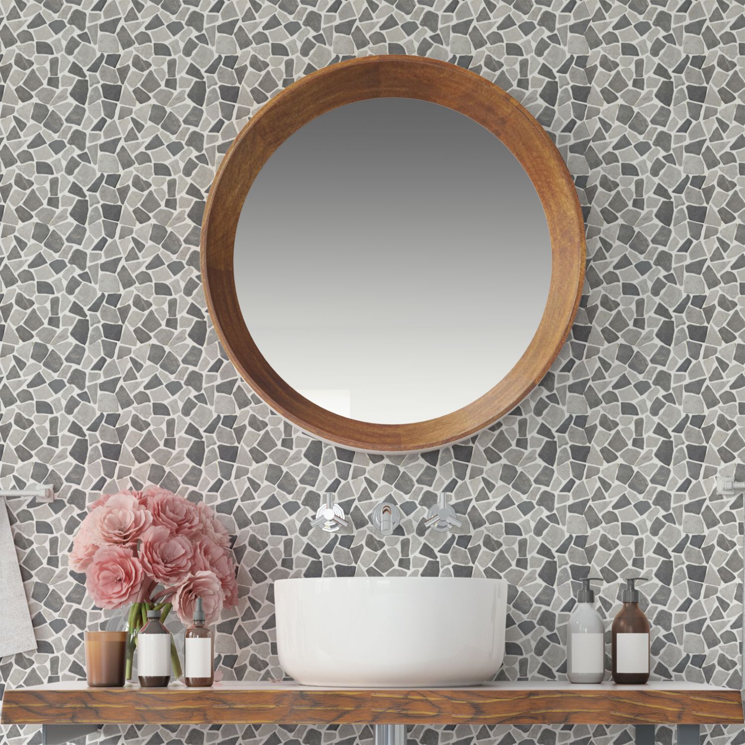Stone Grey Random Mosaic Wall & Floor Tile ($10.45/SqFt)