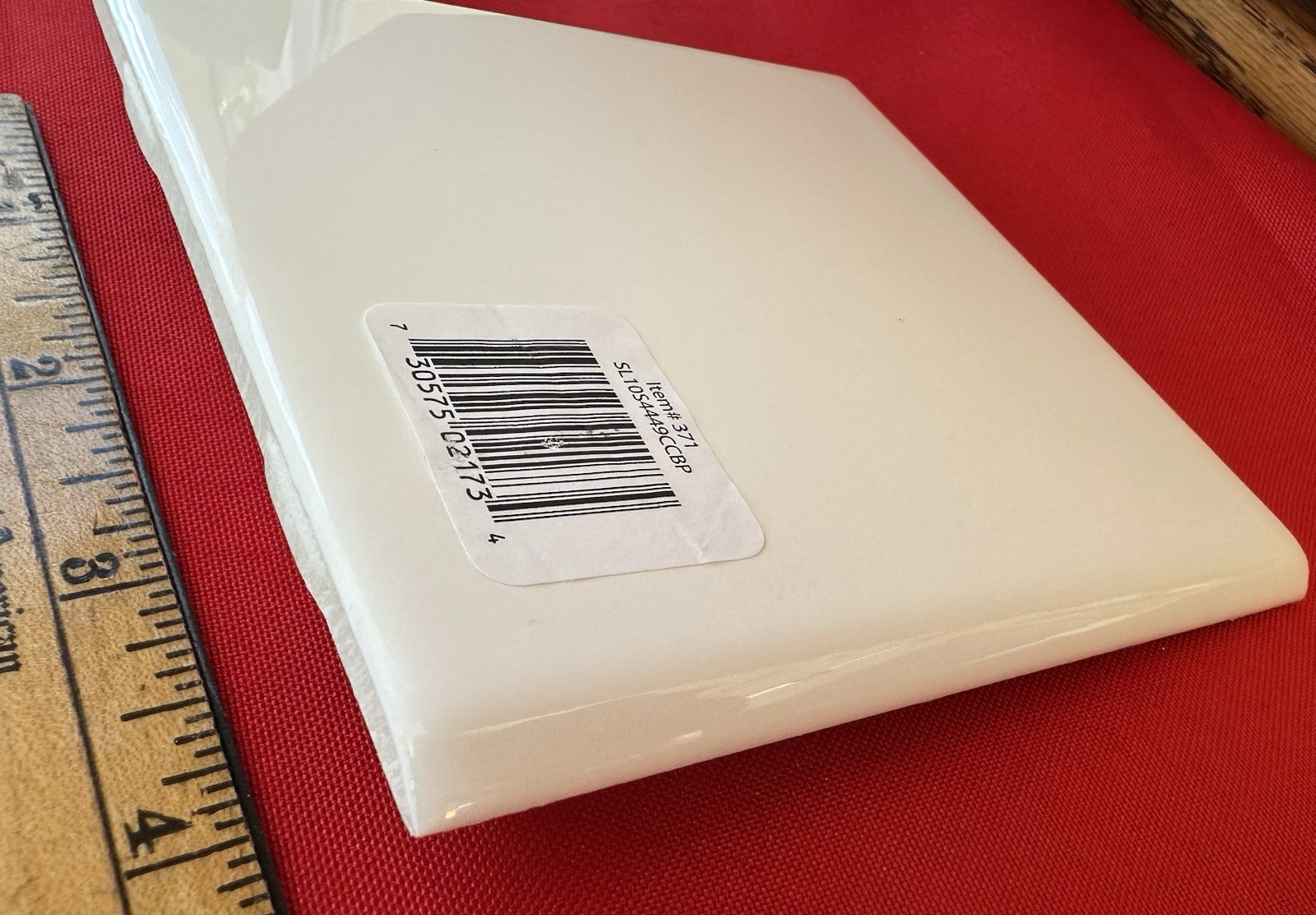 1 pc. #SL10 White: Gloss Ceramic Bullnose Tile by American Olean 4-1/4″
