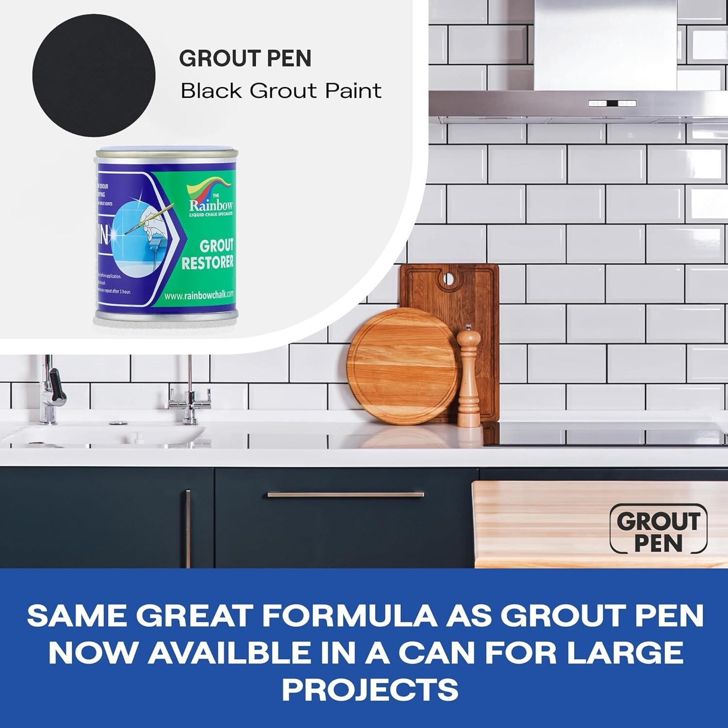 4.2oz Grout Refresh Pen: Waterproof Black Paint for Kitchen and Bathroom Tiles