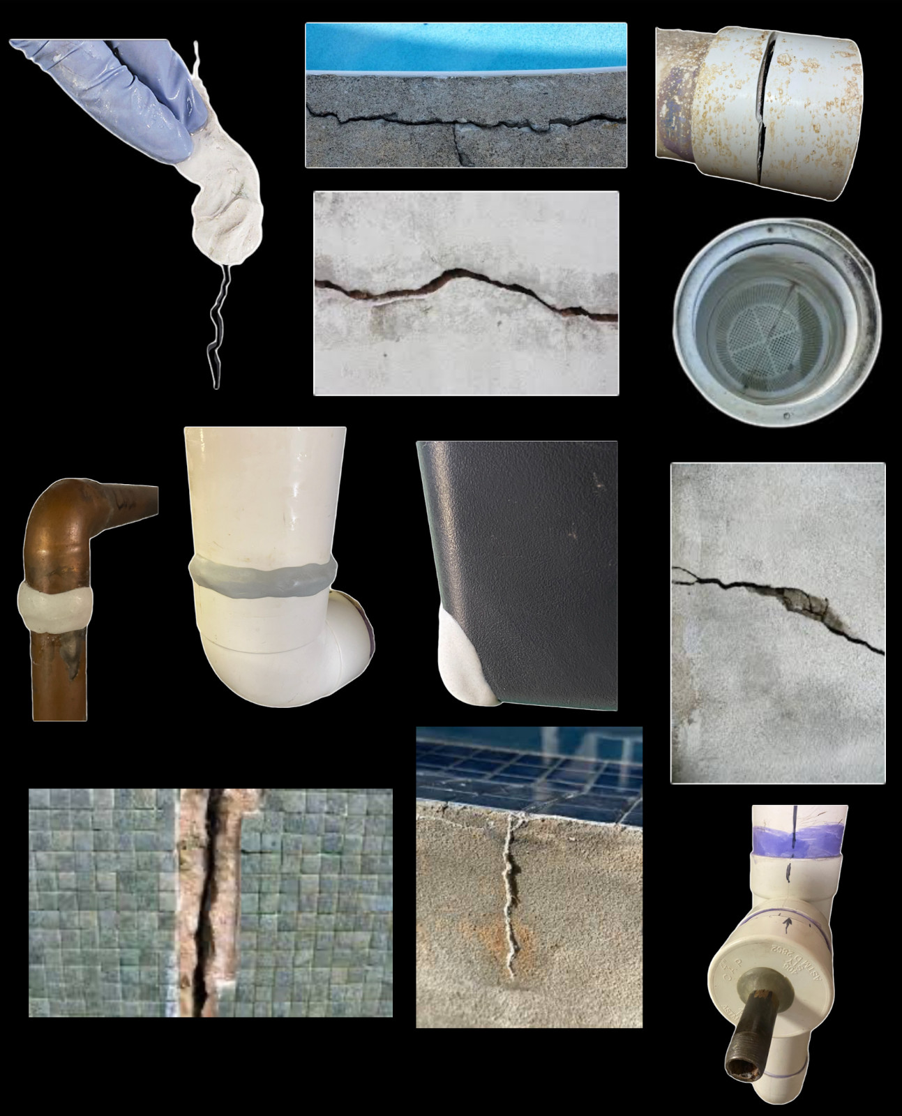 Pool All Fix H20 EPOXY PUTTY Repair MULTI USE Leaks Cracks Tile Stone Plastic