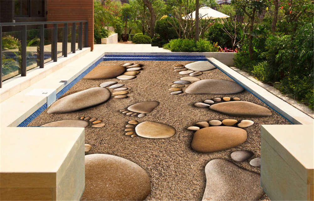 Happy Little Feet 3D Floor Mural Photo Flooring Wallpaper Home Print Decoration