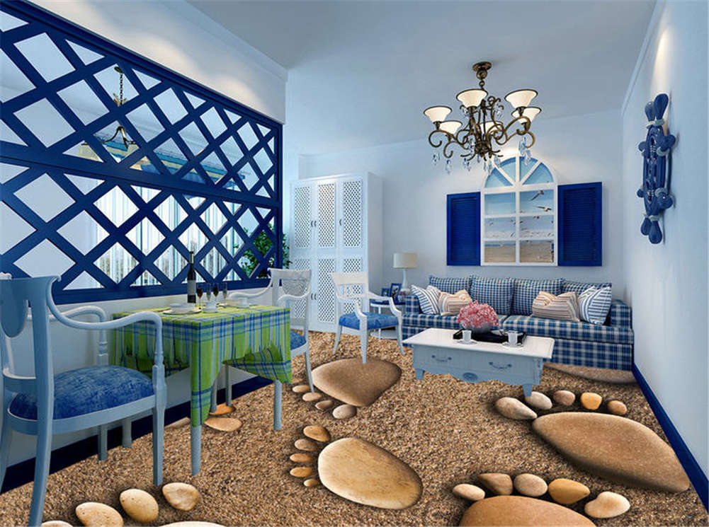 Happy Little Feet 3D Floor Mural Photo Flooring Wallpaper Home Print Decoration
