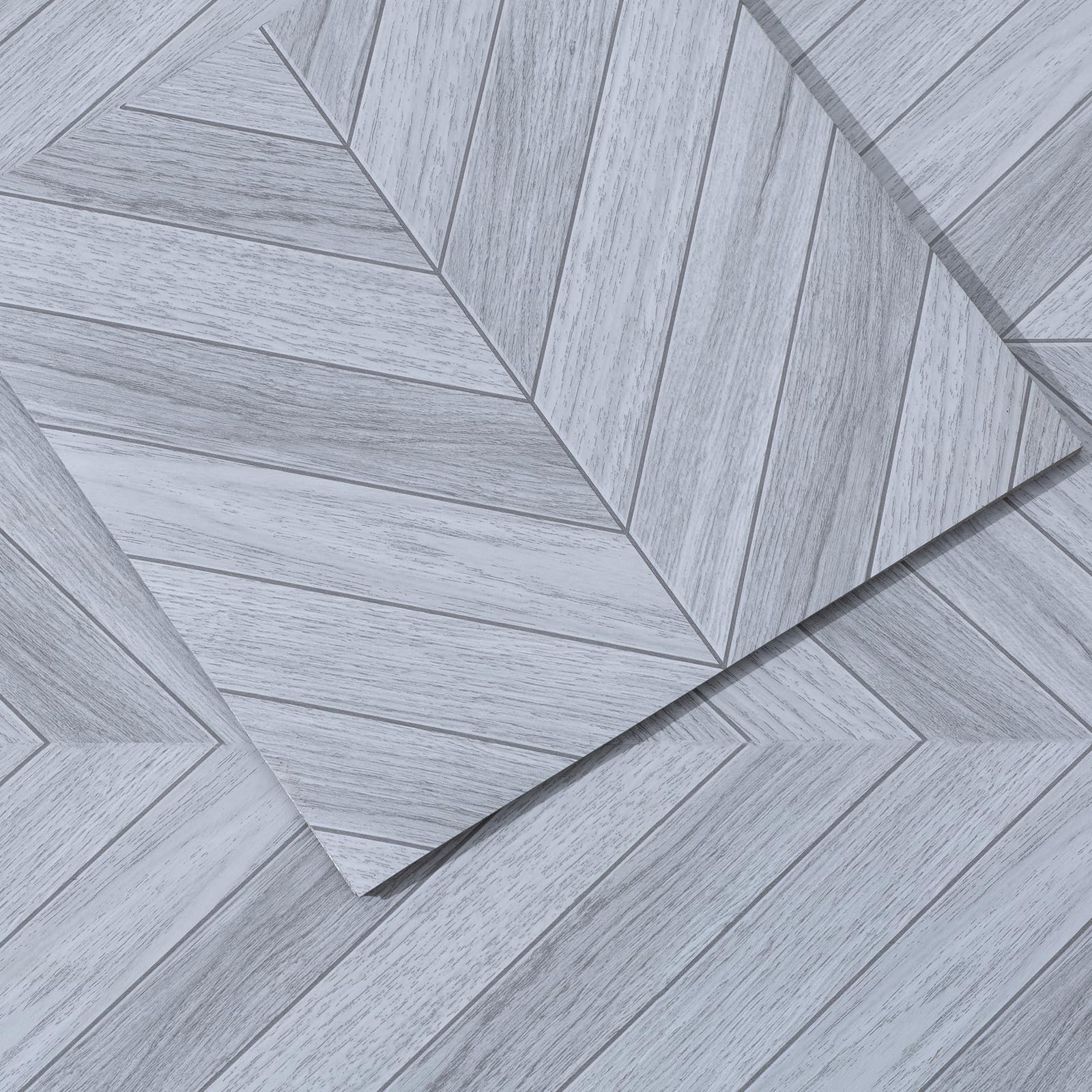 Peel and Stick Floor Tile, 10-Pack 12″ x 12″ Herringbone Wood Look Waterproof…