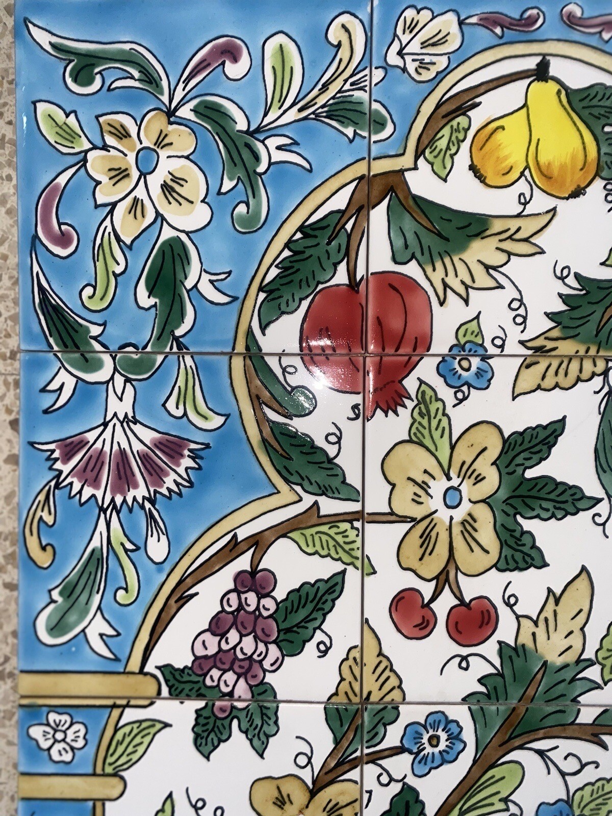 18″ x 24″ Ceramic Tile Mural Backsplash Art Wall Panel Hand Painted Vase Flowers