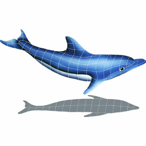 Mosaic Dolphins in Sun w/Shadow Pool Wall Patio Walk Drive way bar counter top