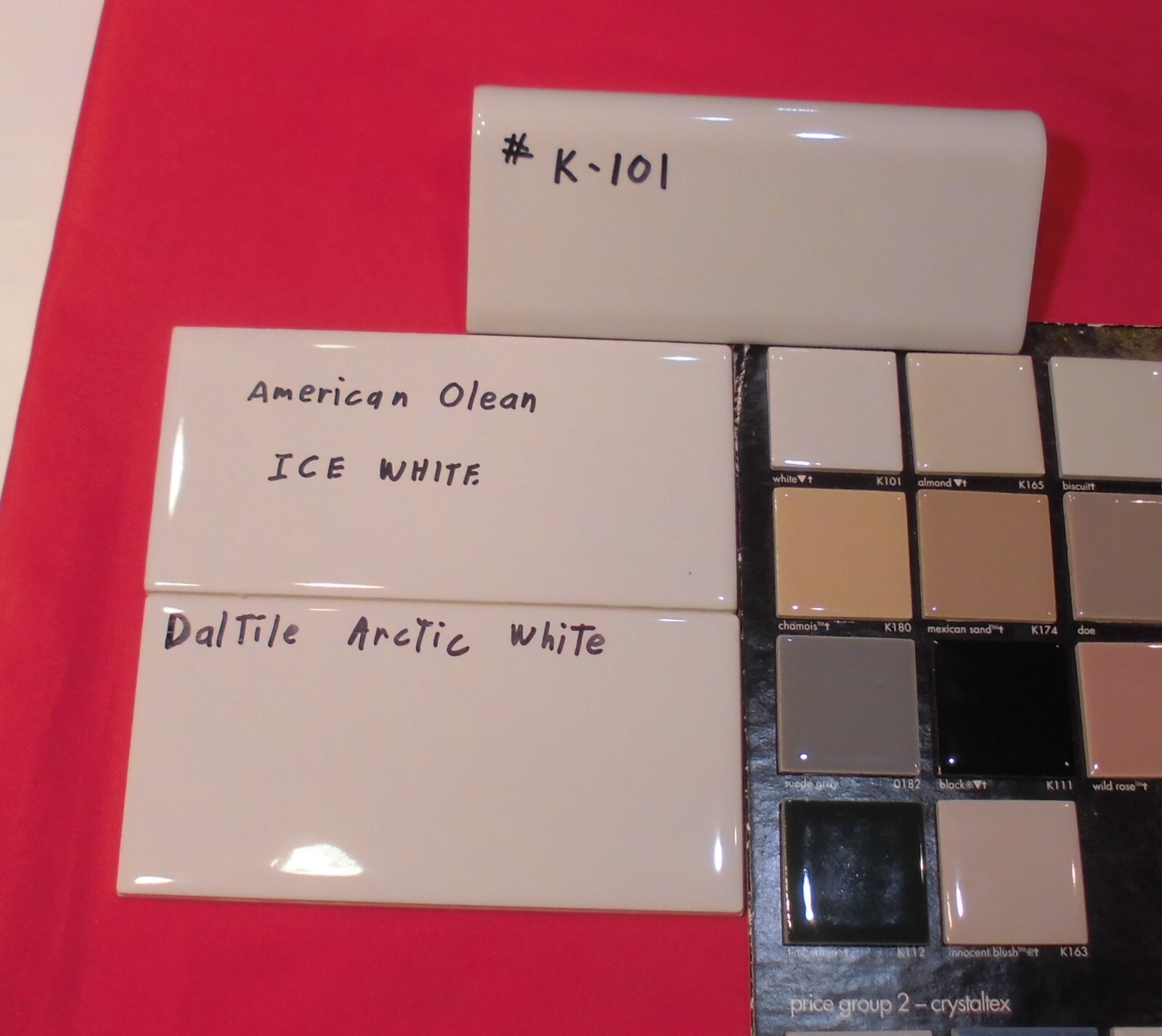 1 pc. Daltile #K-101 Kohler White: V – Cap Ceramic Trim Tile; Countertop Edging