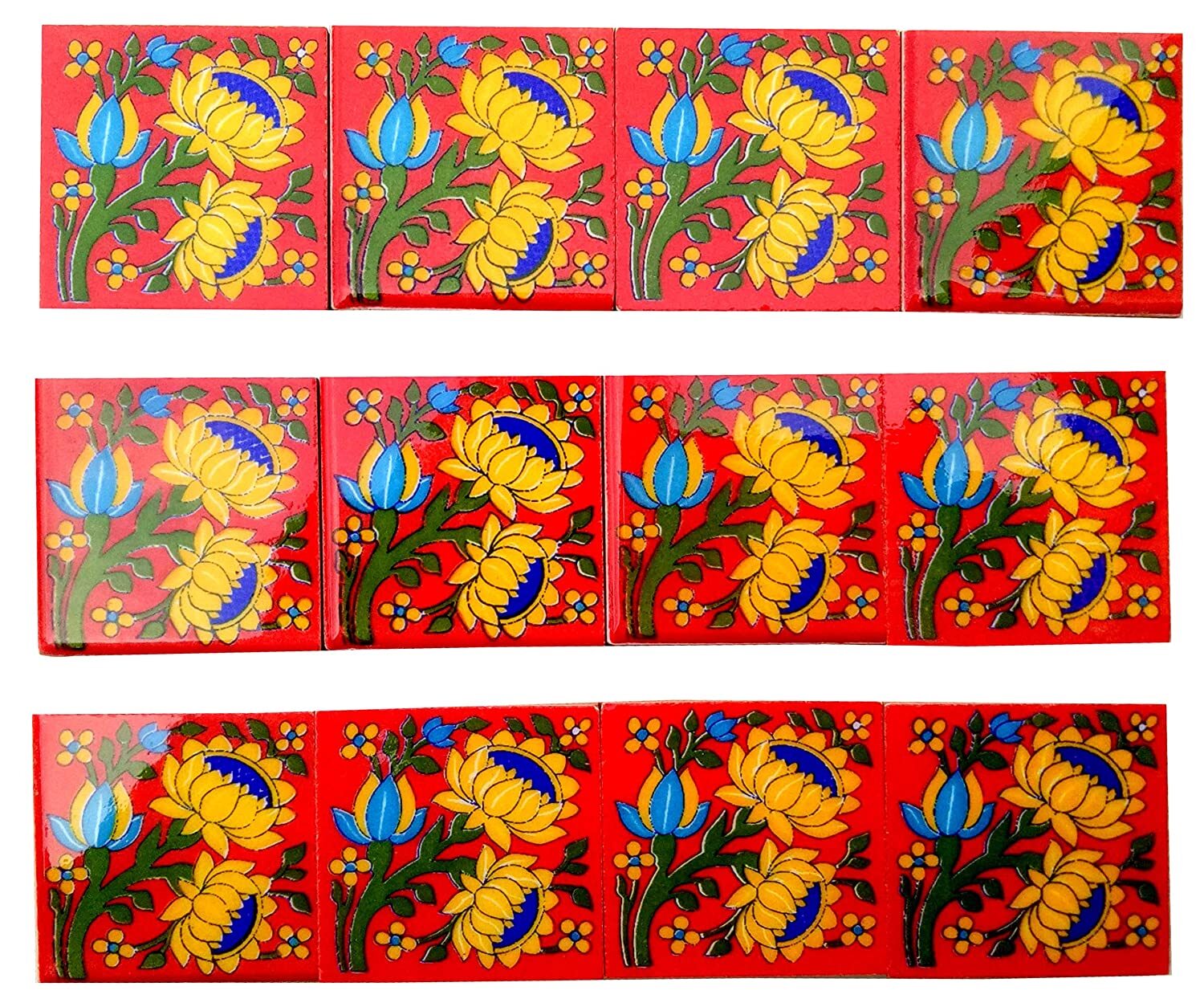 Home Decor Tile Ceramic High Lighter Wall Bathroom Tiles 2 x 2 Inch Set of 12