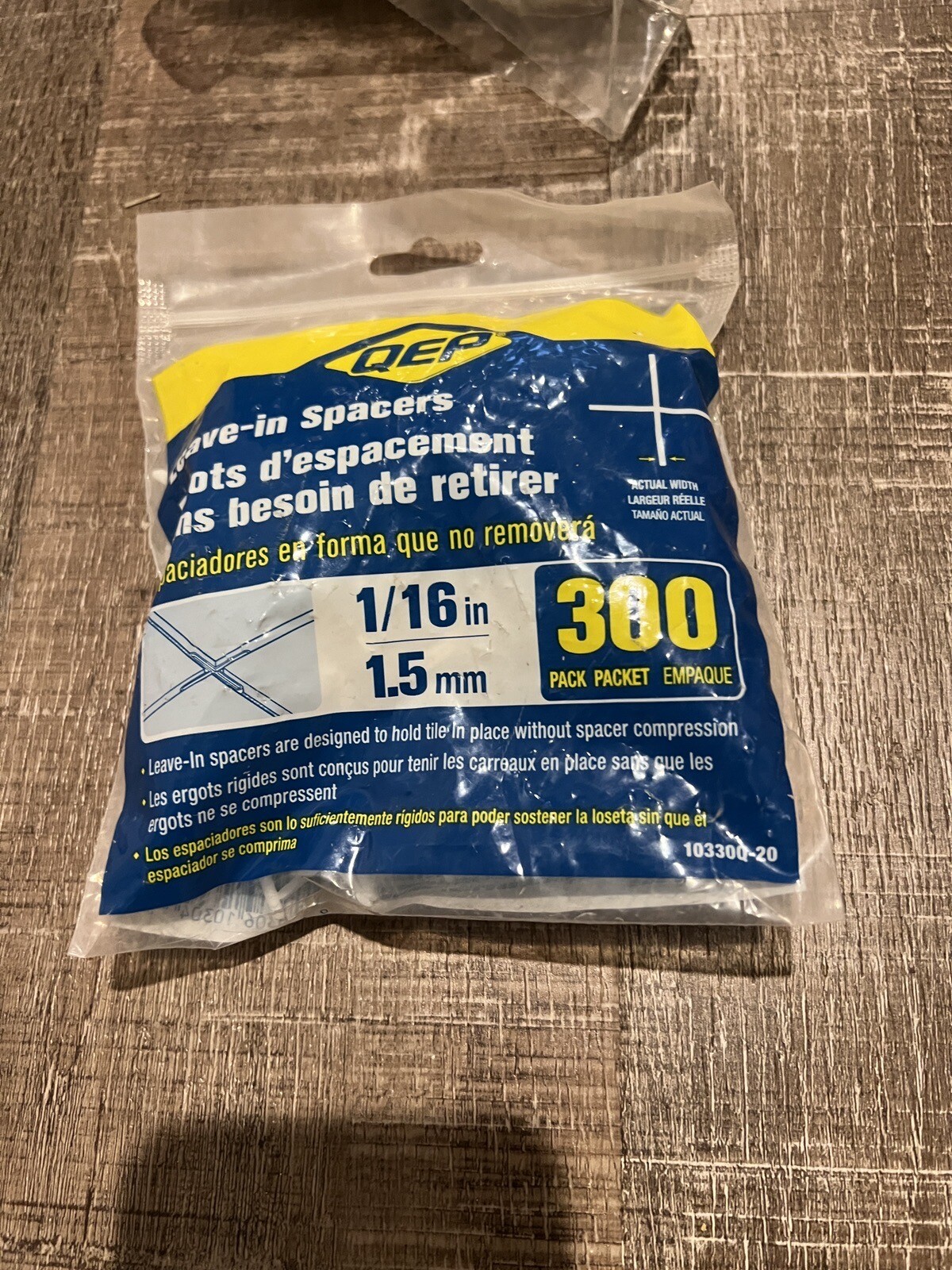 QEP 10330-20 Pack of 300 1/16″ Hard Leave-In Tile Spacers