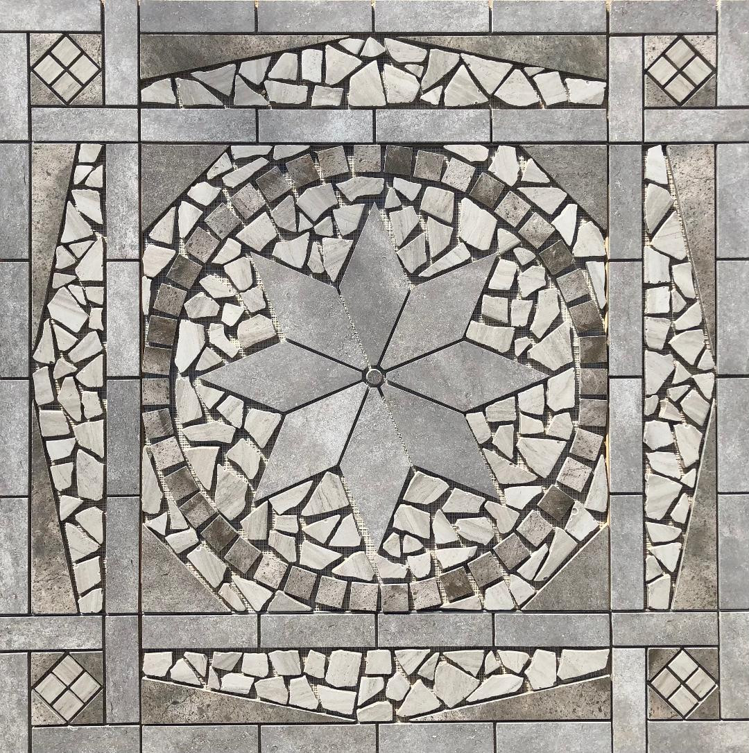 36″ x 36″ Tile Medallion Deco – Daltile Porada, Articulo & Avondale tile series
