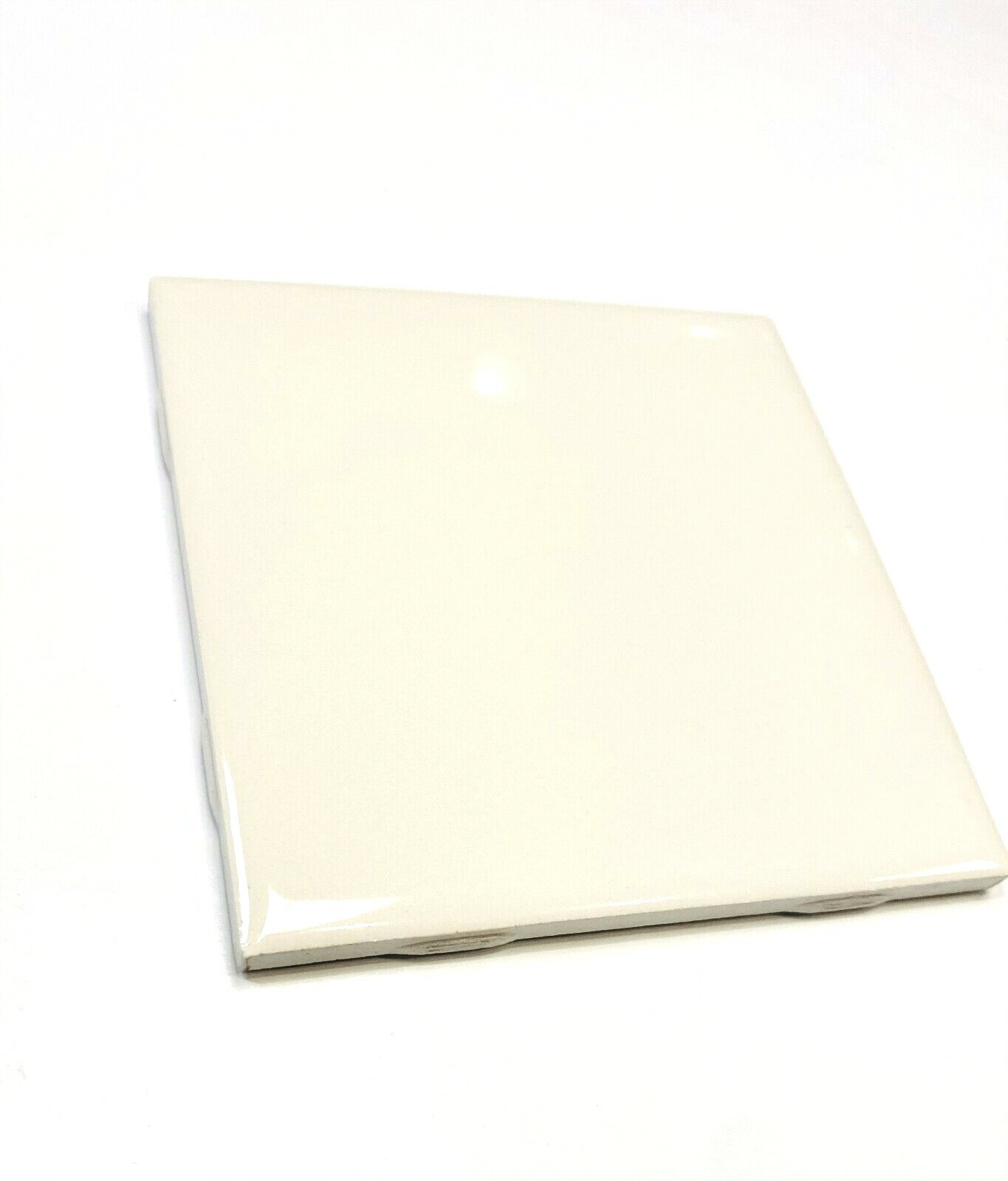Almond Glossy 4.25×4.25 Ceramic Tile Coaster For Arts&Crafts Backsplash 1 PIECE