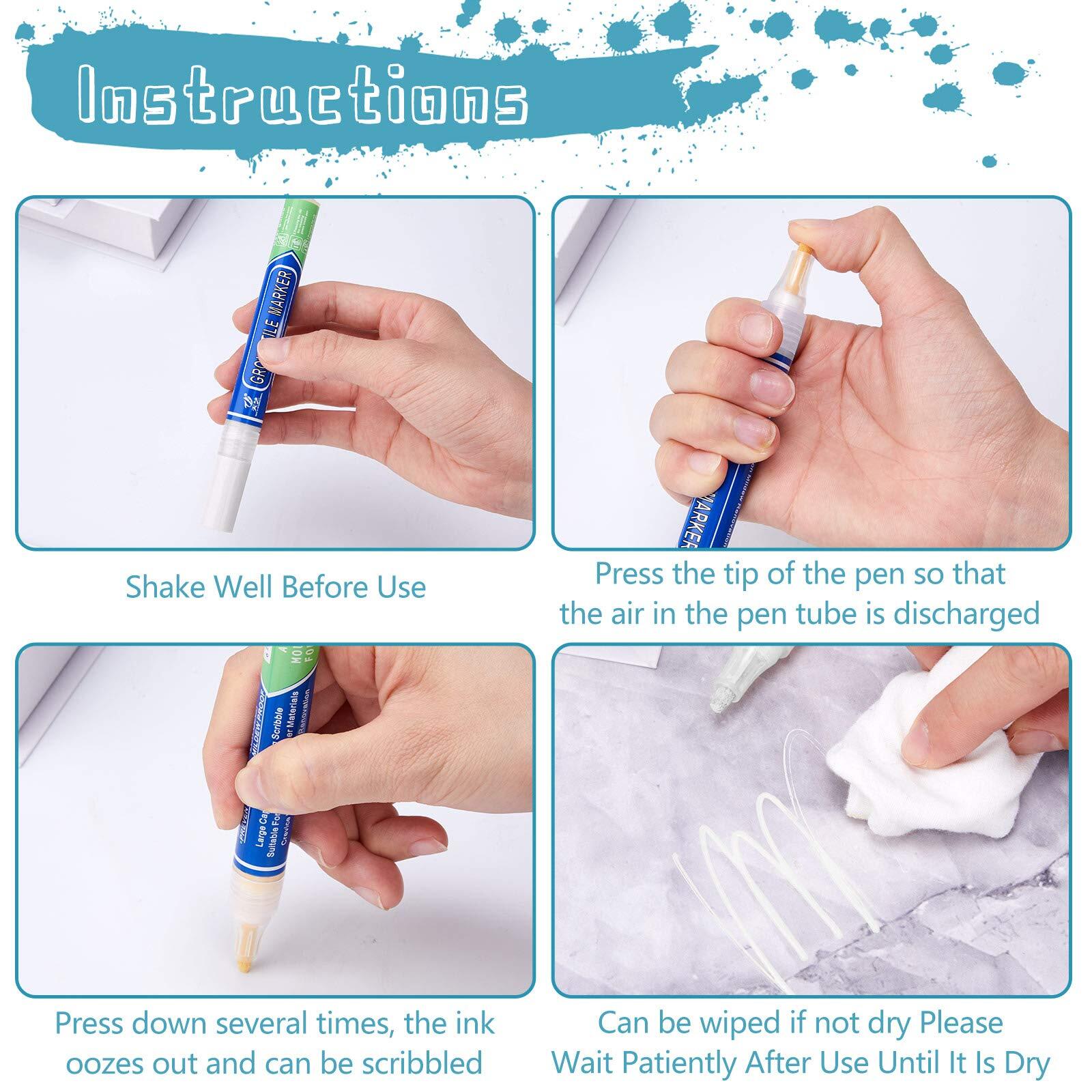 8 Pack Grount Wall Pen Tile Paint Marker Grout Repair Sealer Pen for Bathroom