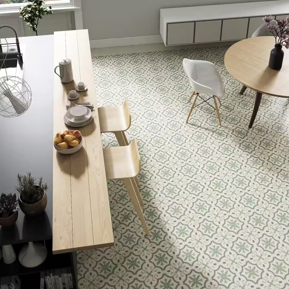 Monteca Green 9-3/4 In. X 9-3/4 In. Porcelain Floor and Wall Tile (10.88 Sq. Ft.