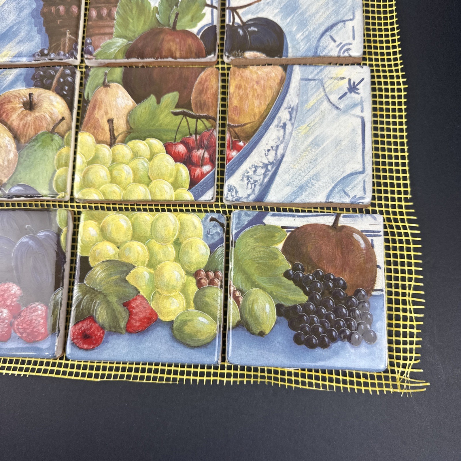 16″x20″ 20pc 3.75″ Ceramic Clay Tile Mosaic Mural Fruit Floral Backsplash